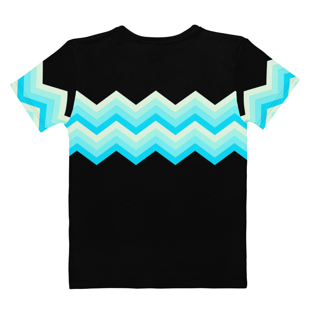 Women's T-shirt-Multicolor Zigzag II-Black