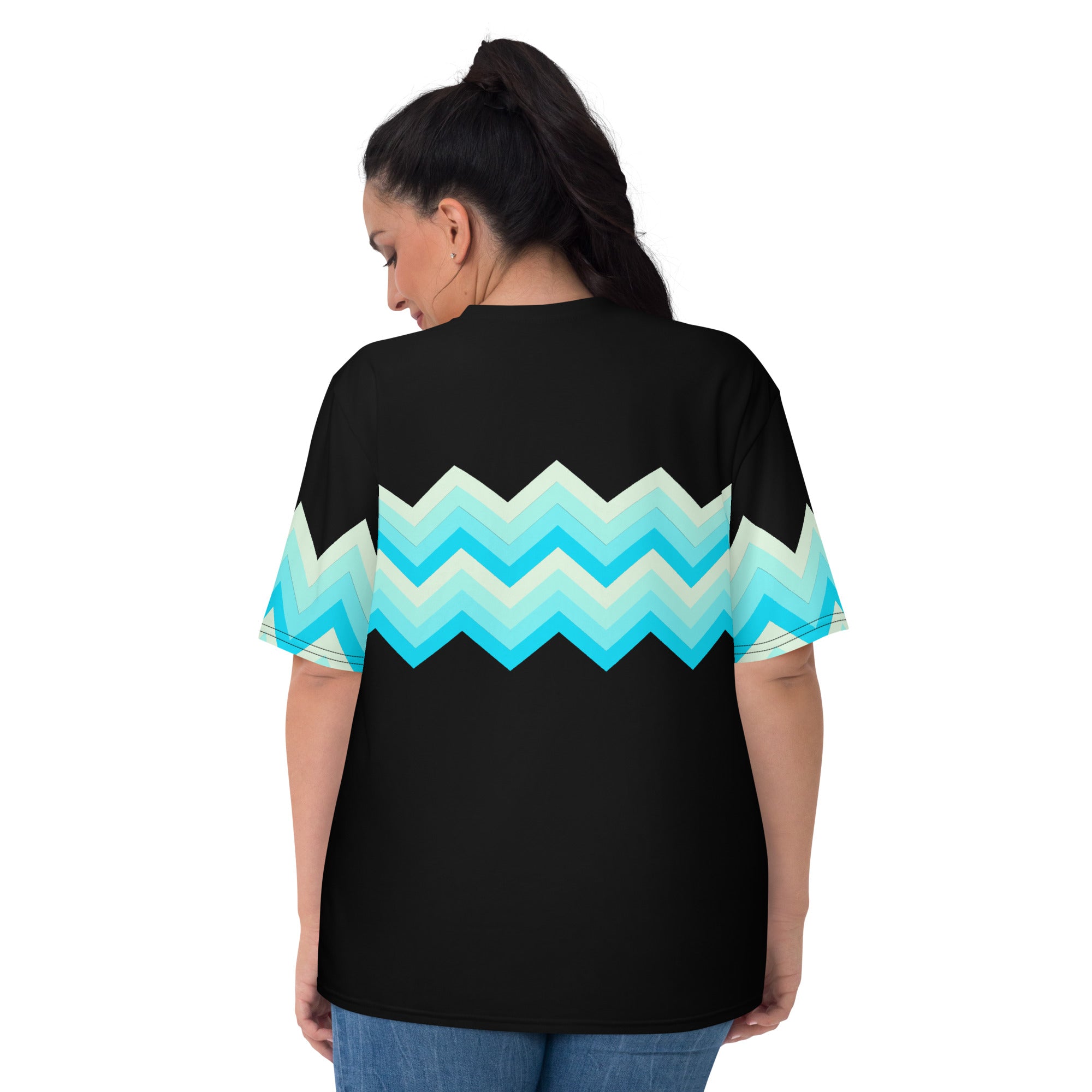 Women's T-shirt-Multicolor Zigzag II-Black