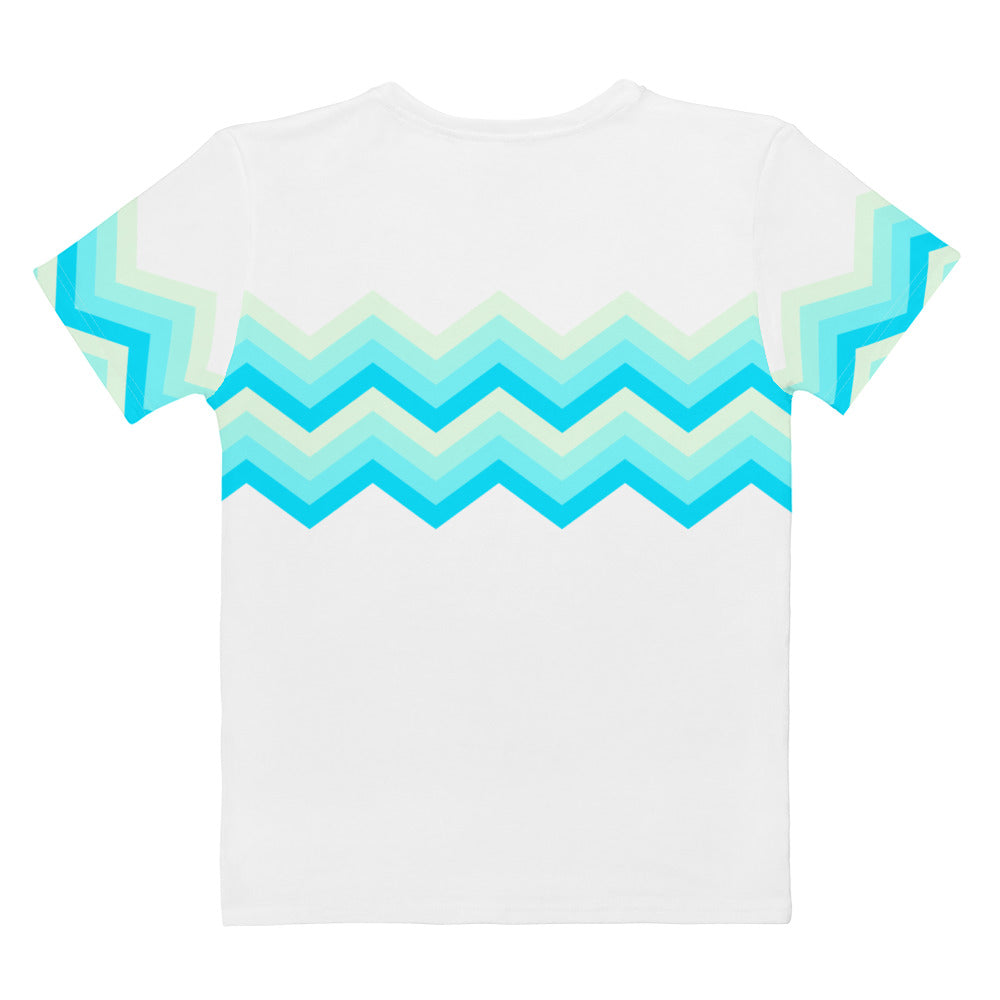 Women's T-shirt-Multicolor Zigzag II-White