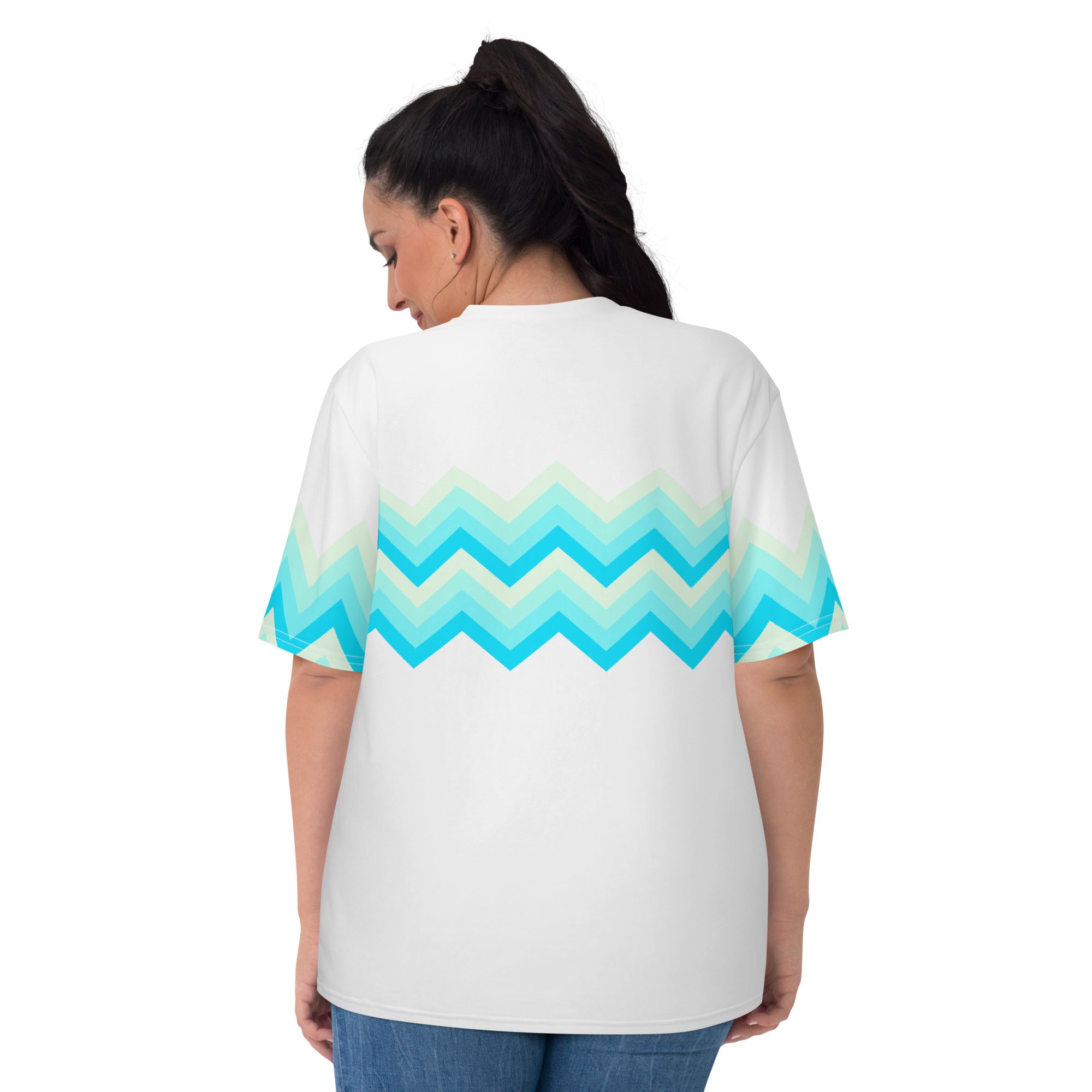 Women's T-shirt-Multicolor Zigzag II-White