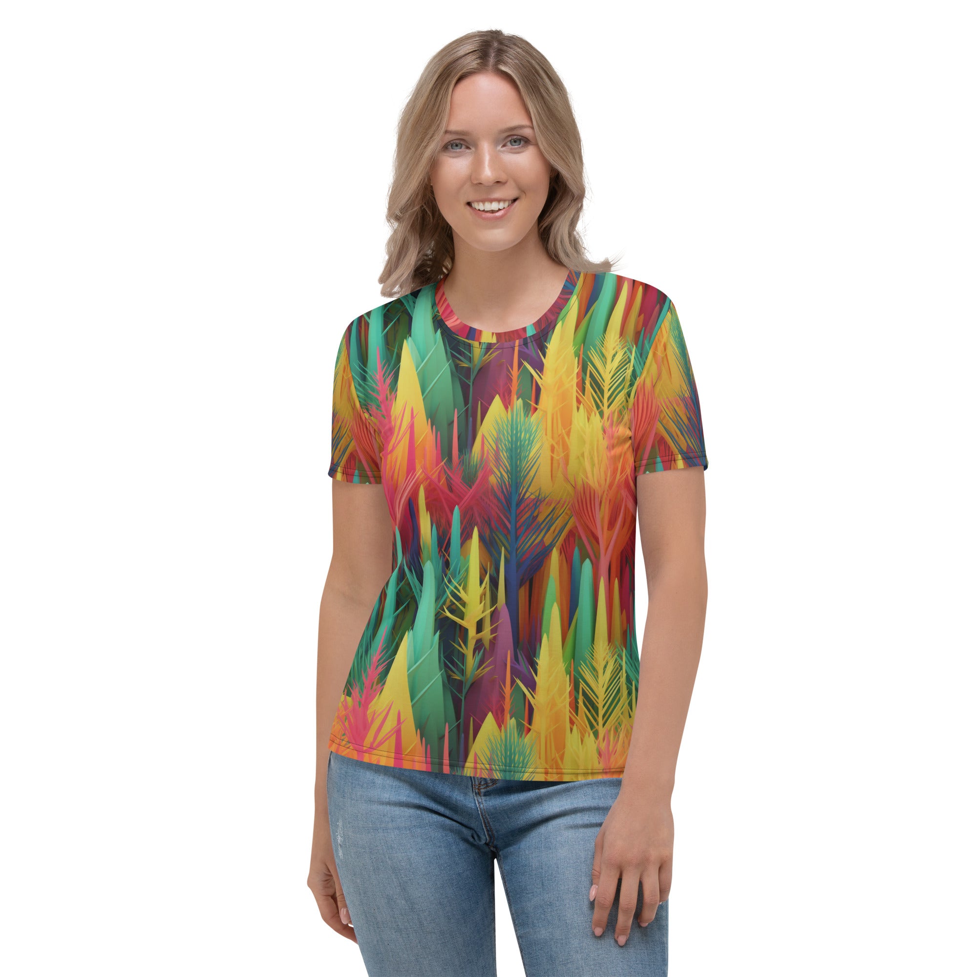 Women's T-shirt- Rainbow Forest Pattern II