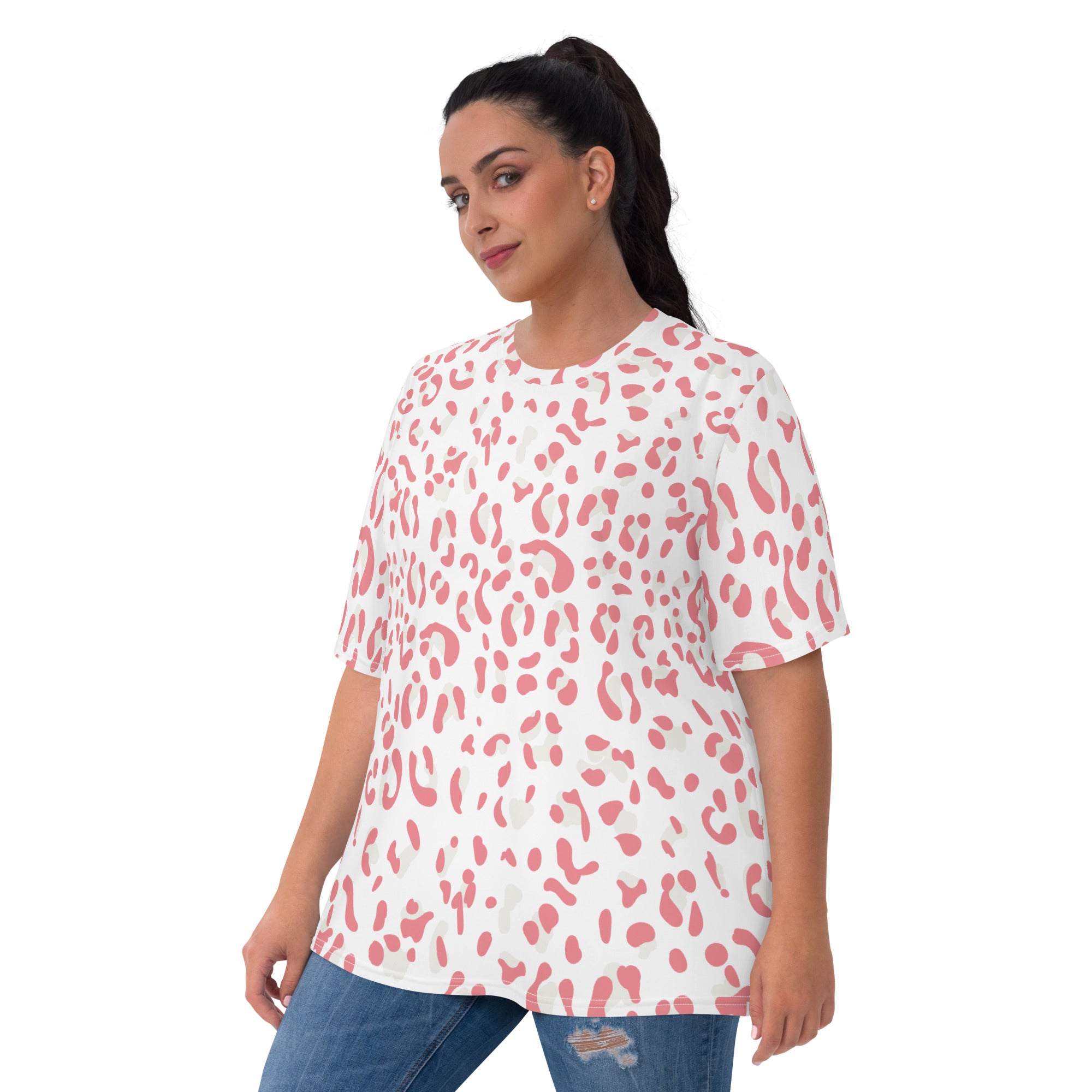 Women's T-shirt- Leopard skin V