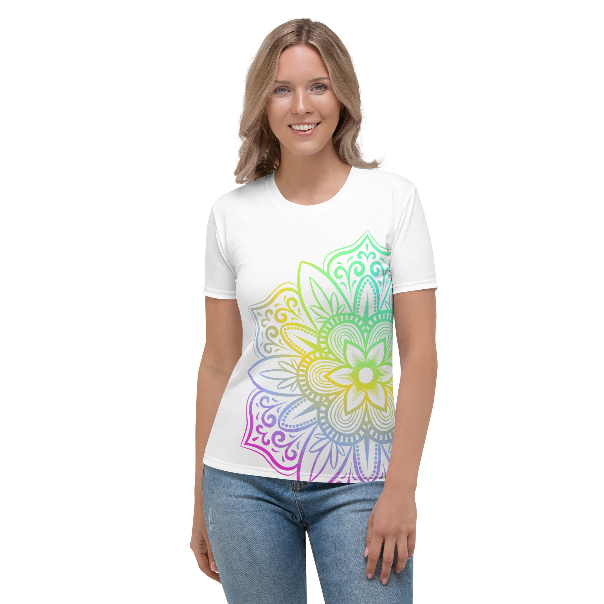 Women's T-shirt- White Mandala