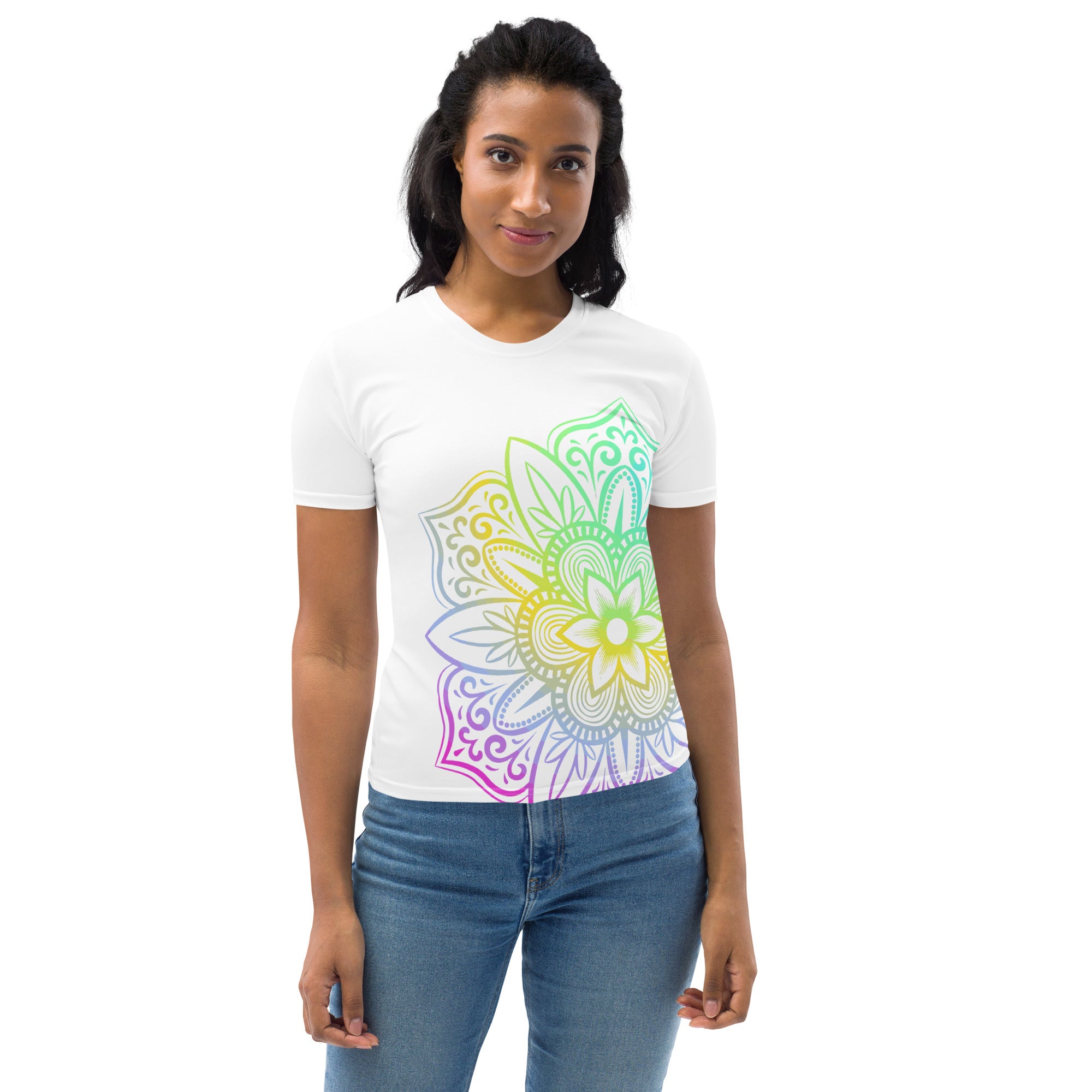 Women's T-shirt- White Mandala