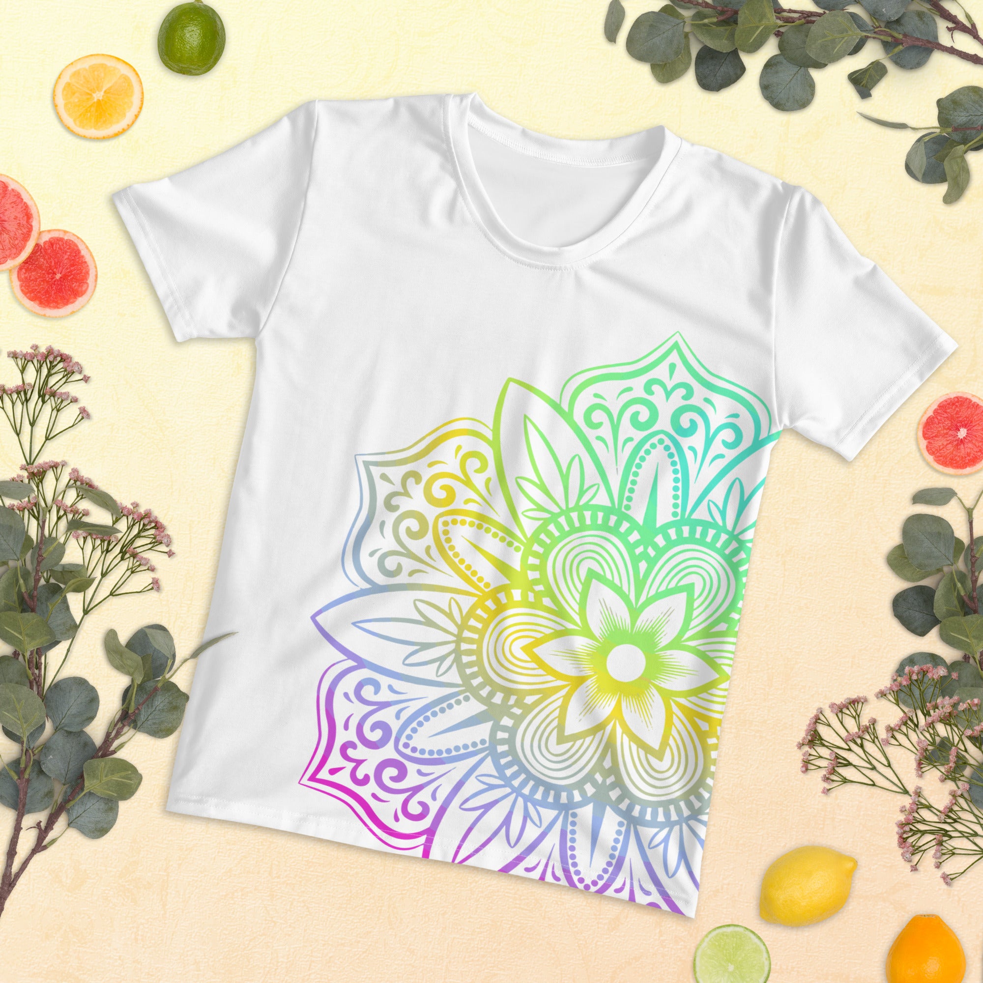 Women's T-shirt- White Mandala