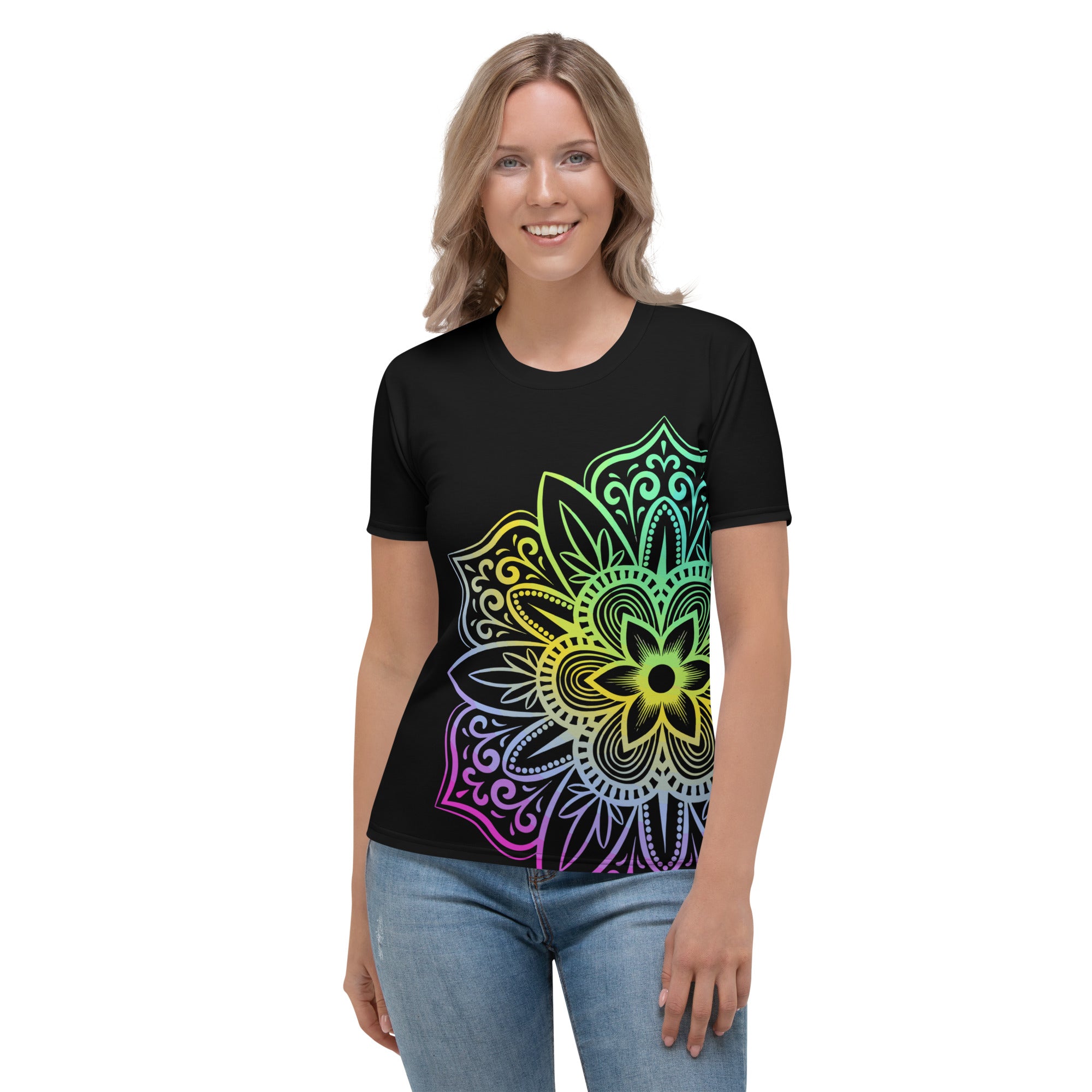 Women's T-shirt- Black Mandala