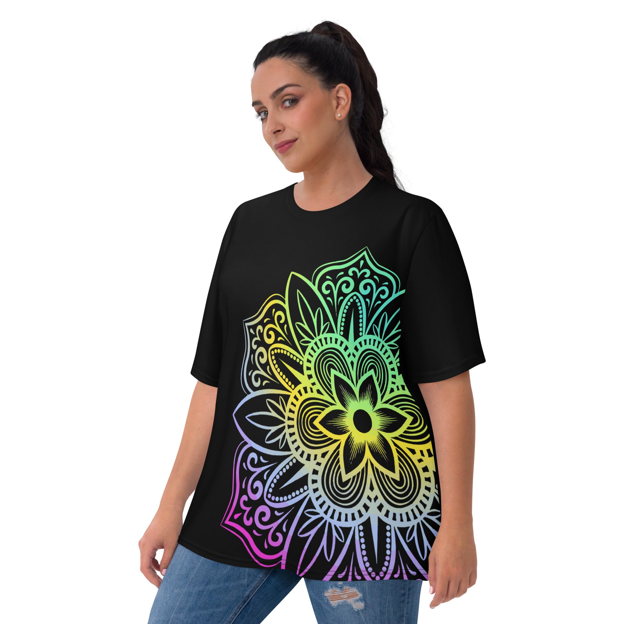 Women's T-shirt- Black Mandala