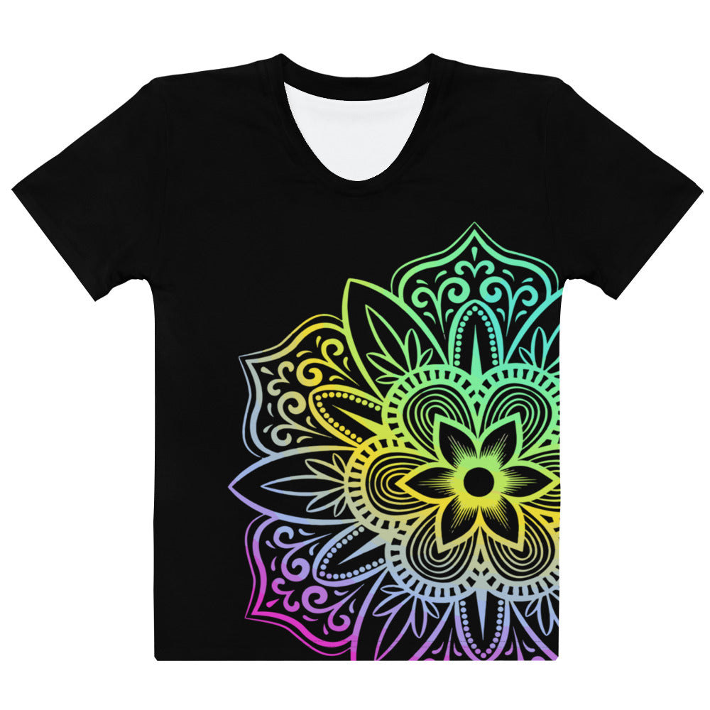 Women's T-shirt- Black Mandala