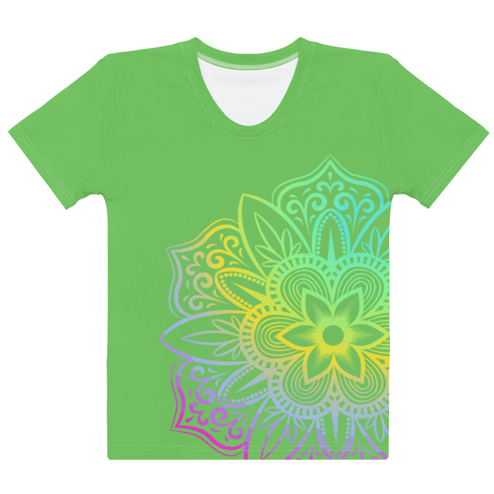 Women's T-shirt- Mantis Green Mandala