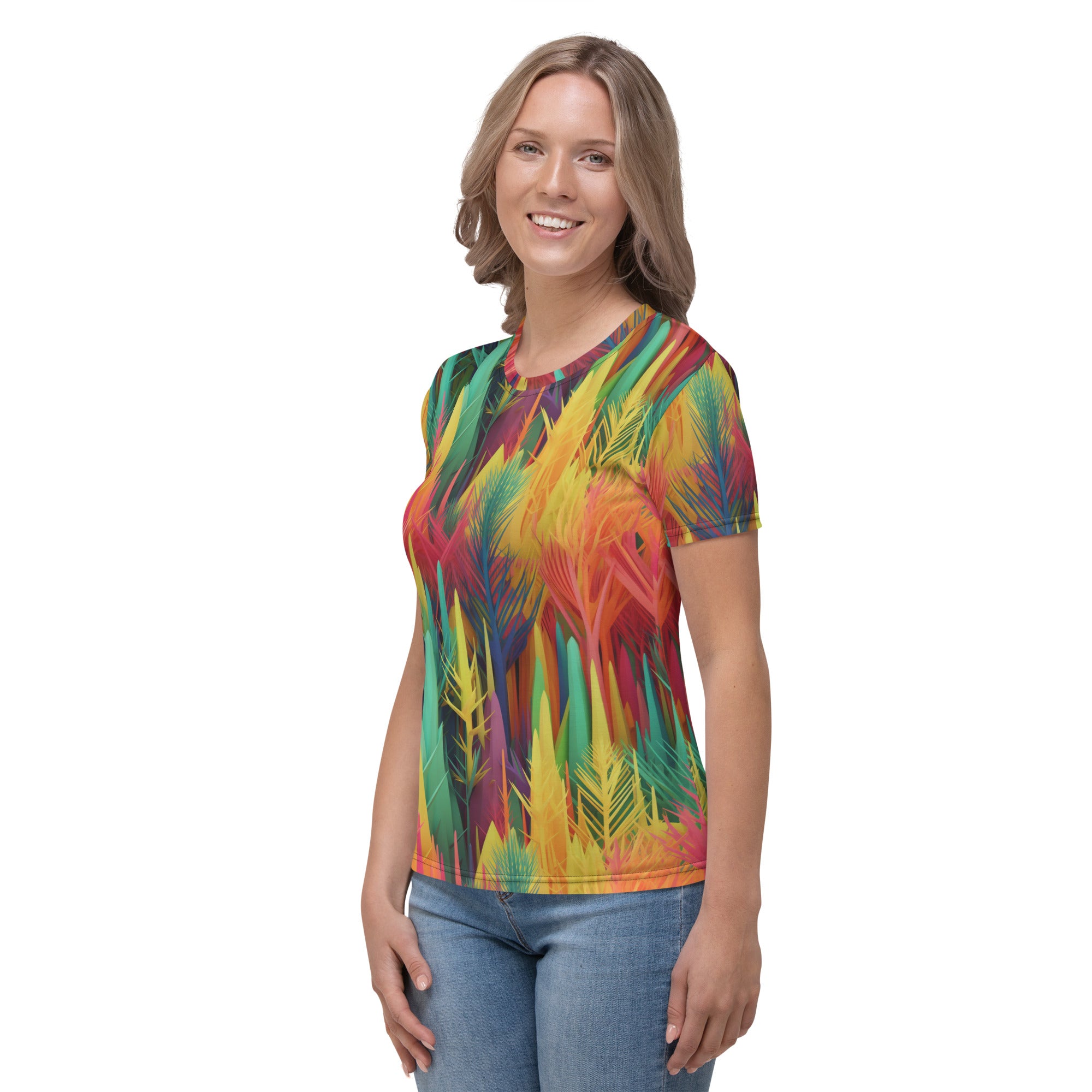 Women's T-shirt- Rainbow Forest Pattern 02
