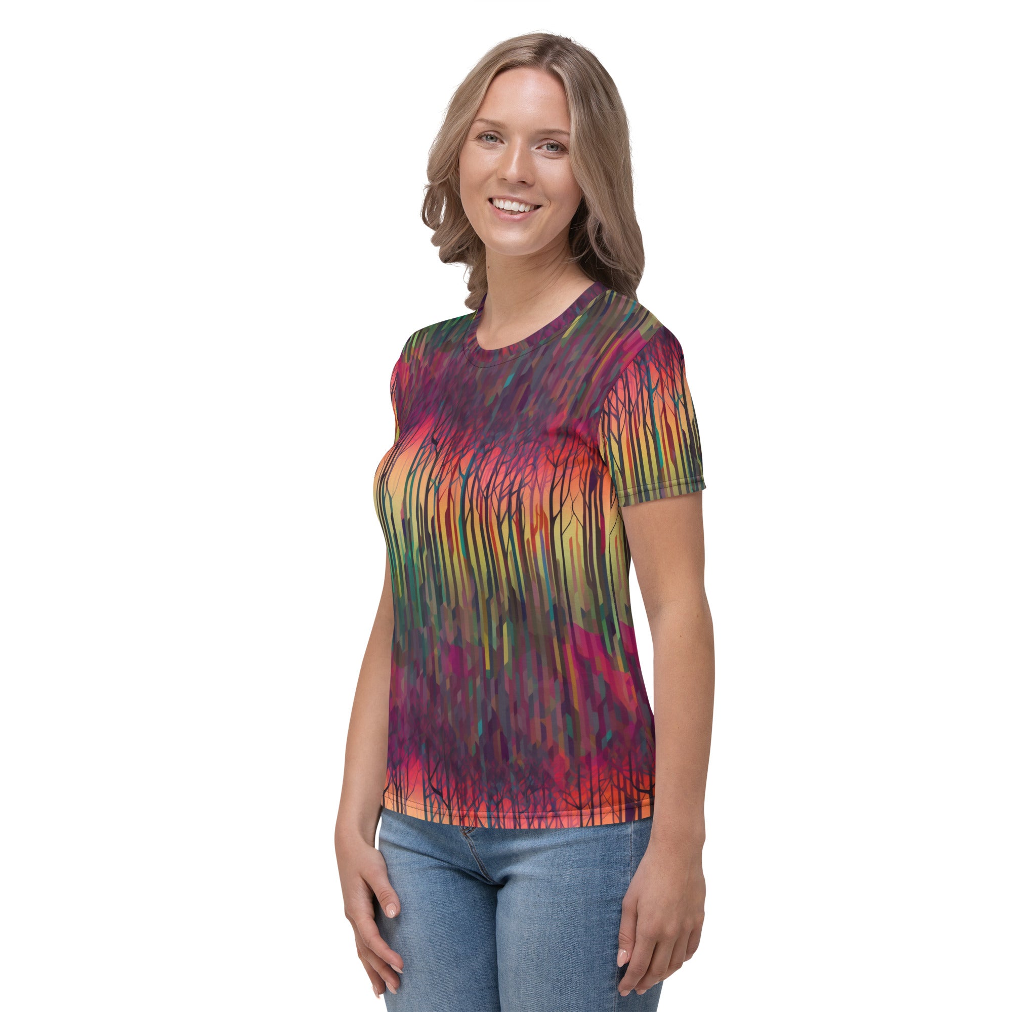 Women's T-shirt- Rainbow Forest Pattern III