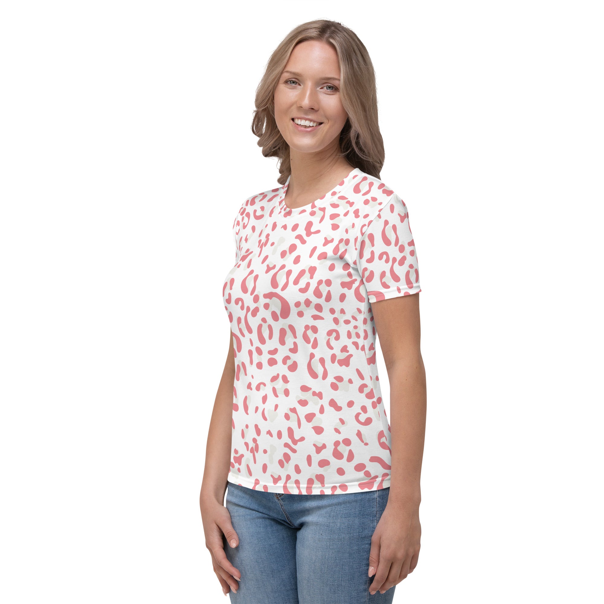 Women's T-shirt- Leopard skin V