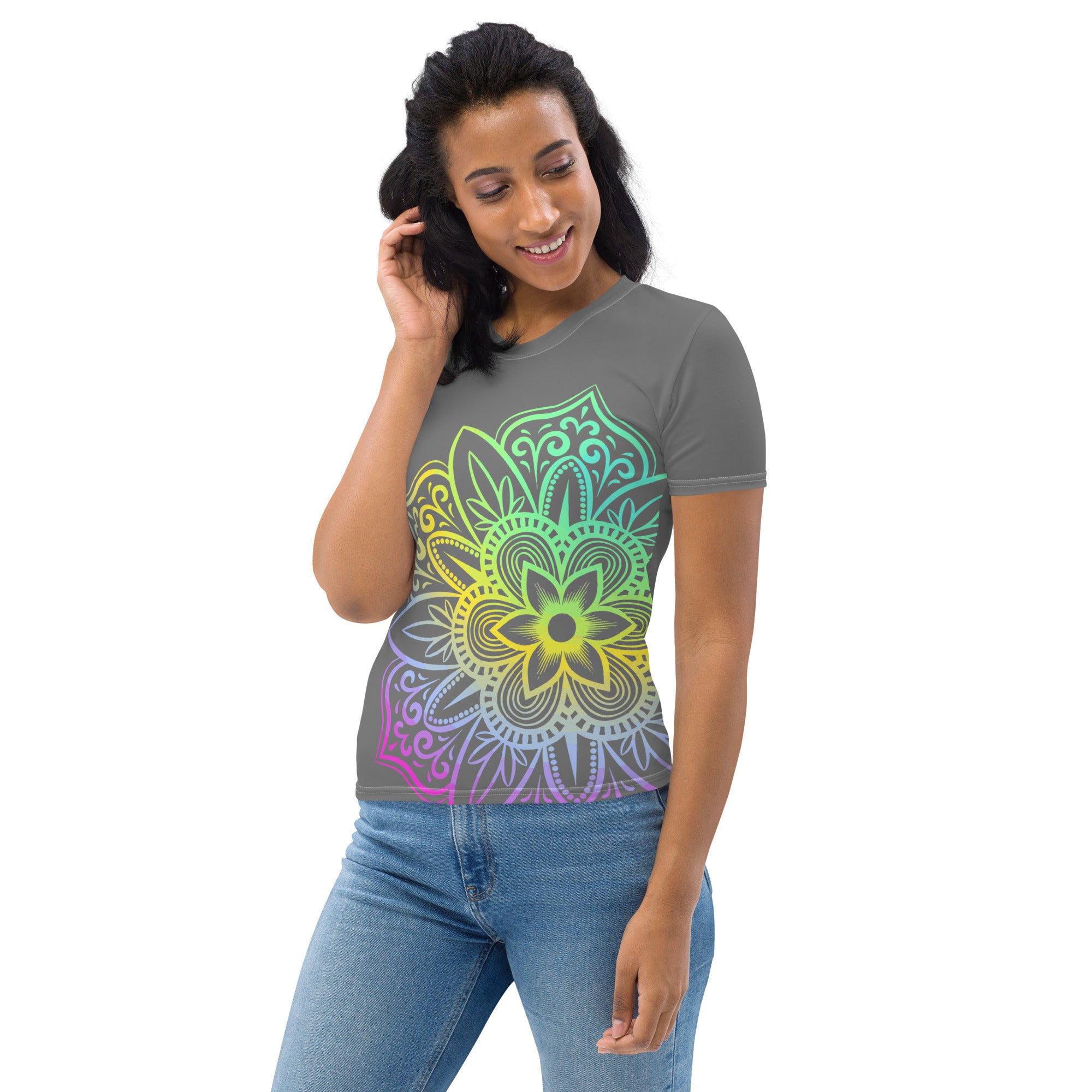 Women's T-shirt- Grey Mandala