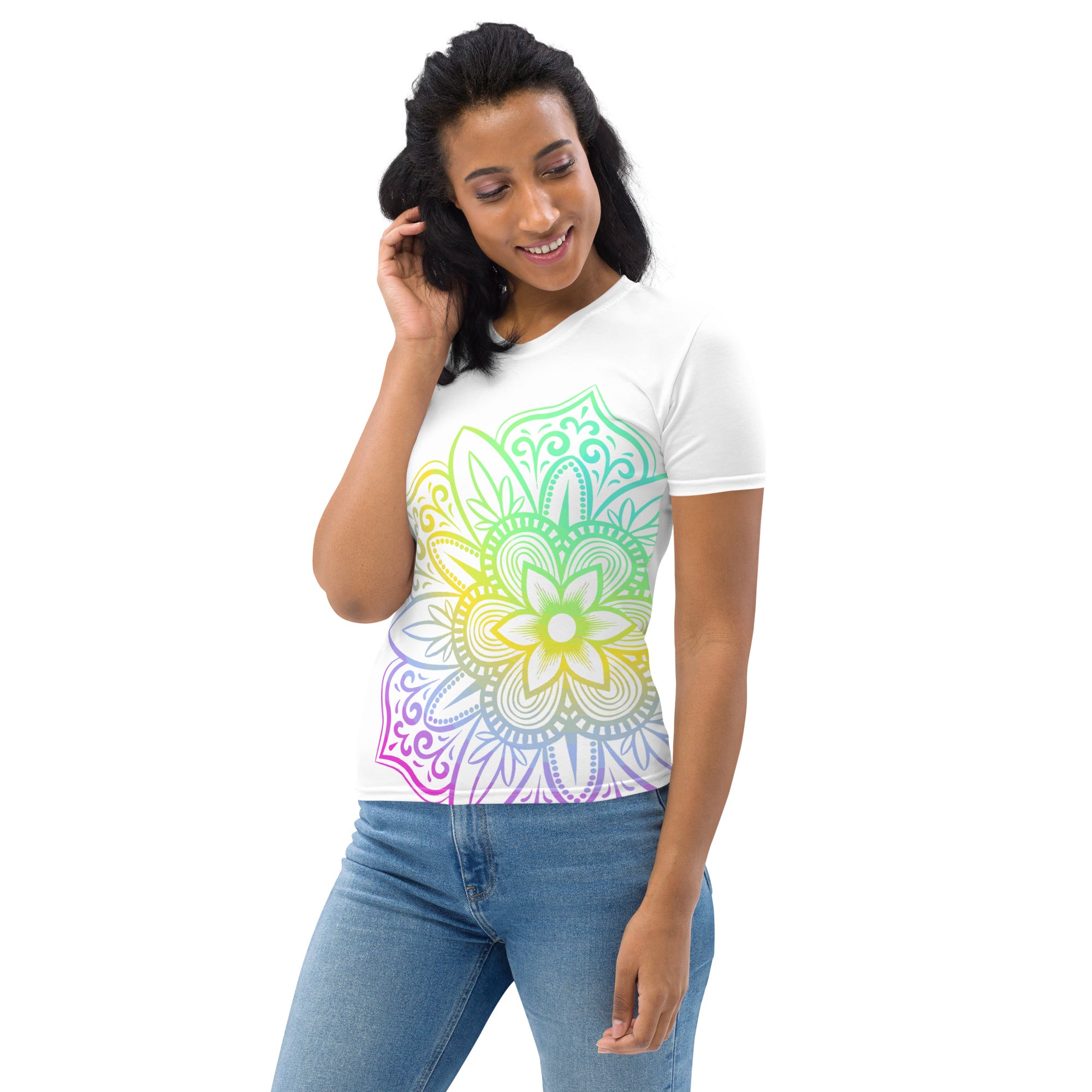 Women's T-shirt- White Mandala