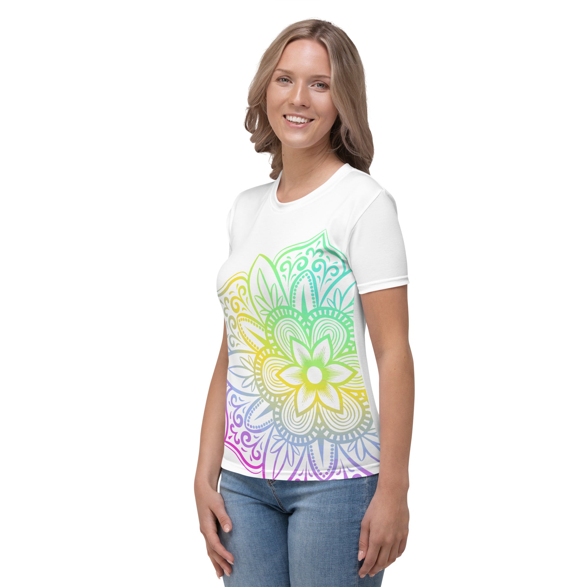 Women's T-shirt- White Mandala