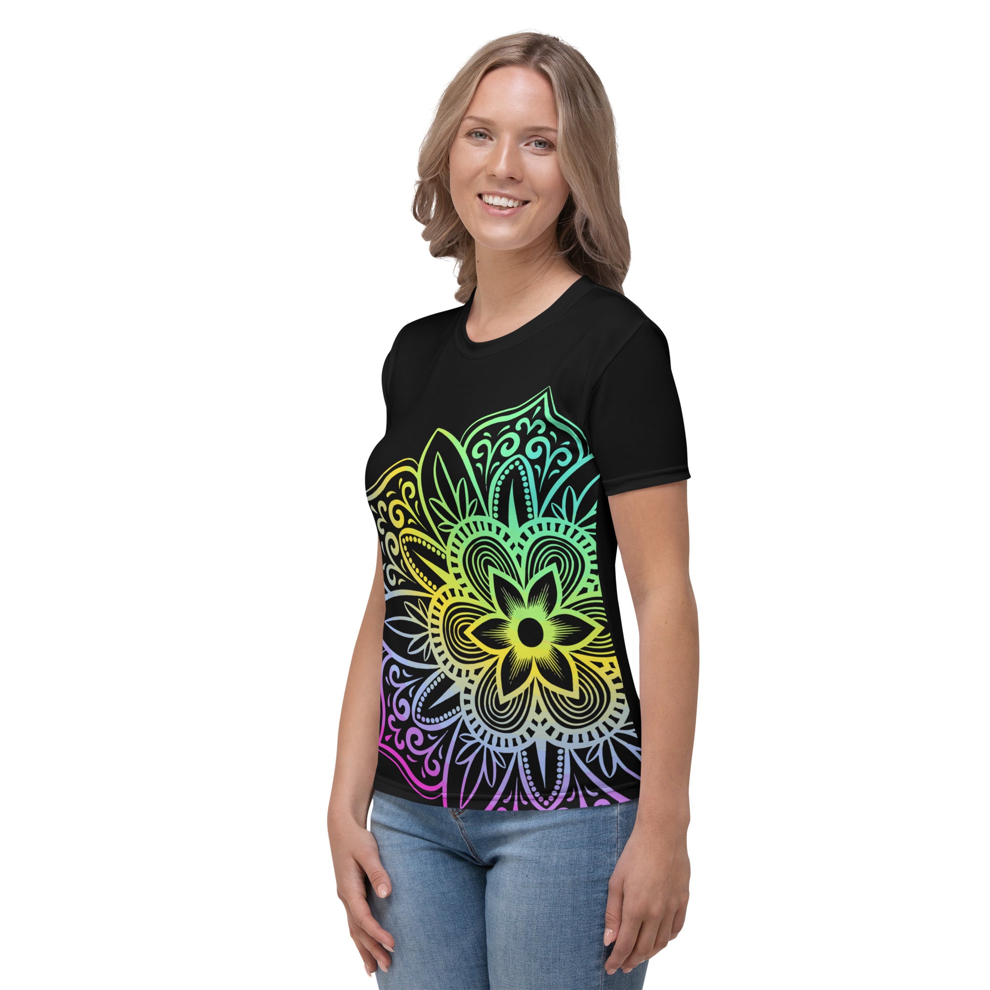 Women's T-shirt- Black Mandala