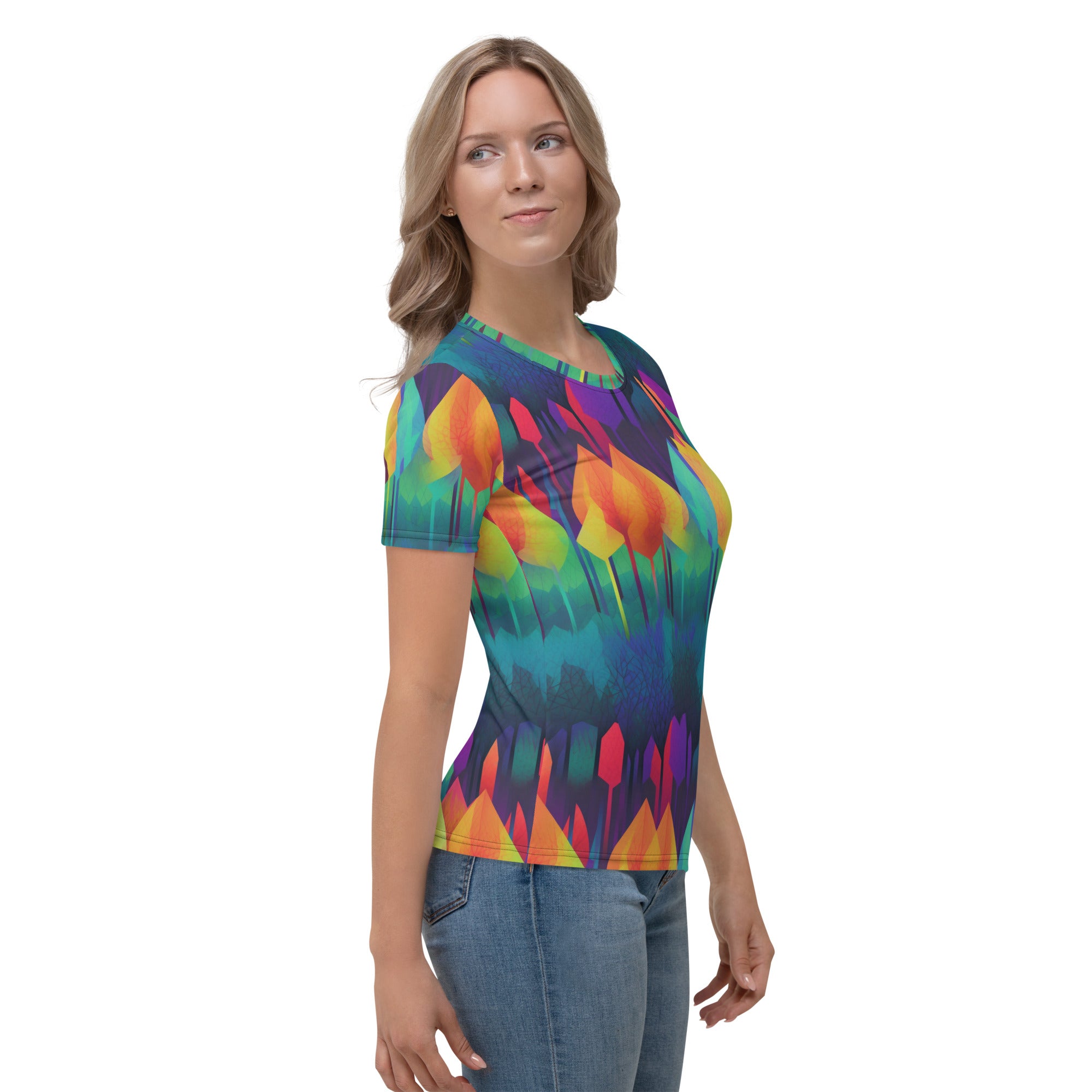 Women's T-shirt- Rainbow Forest Pattern I