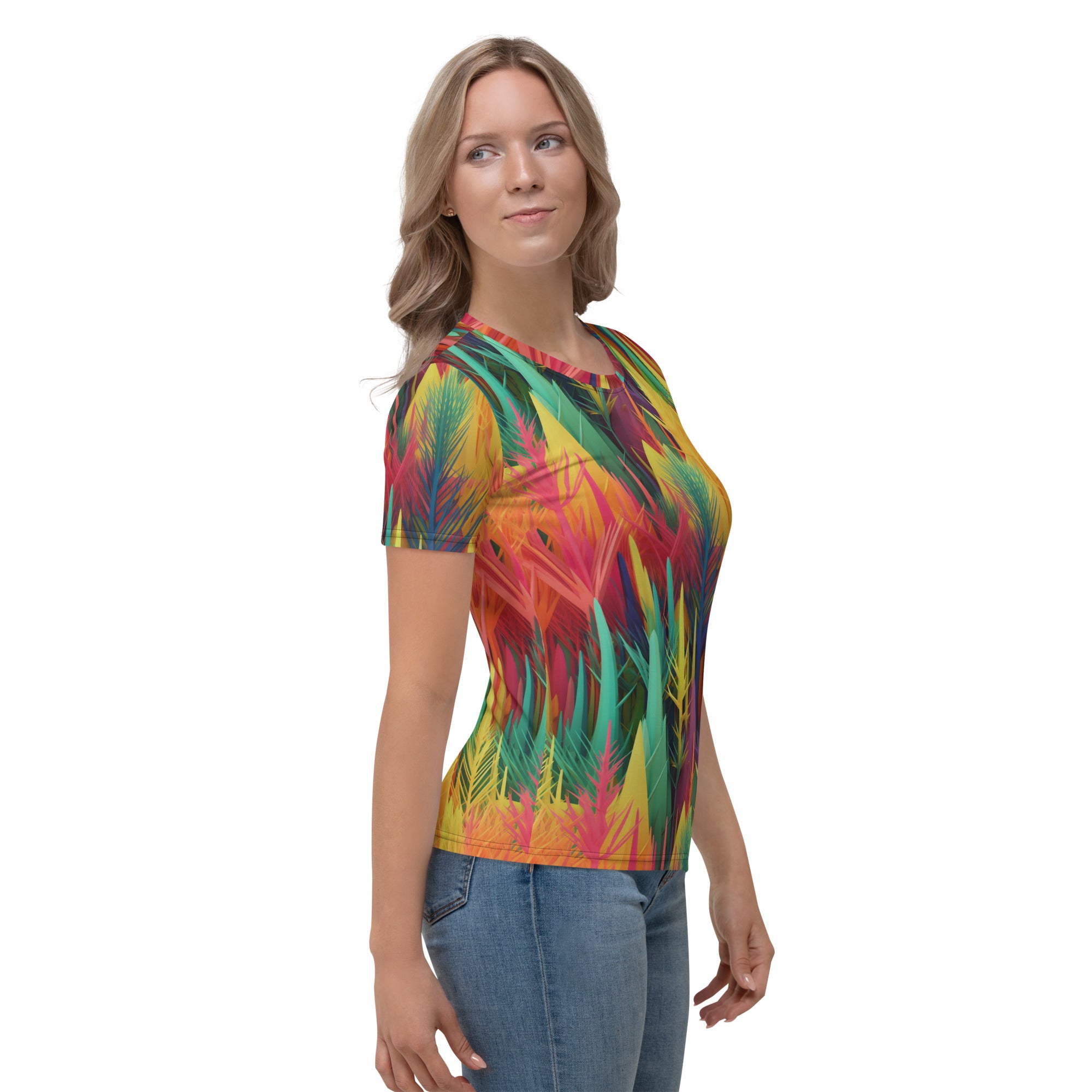 Women's T-shirt- Rainbow Forest Pattern 02