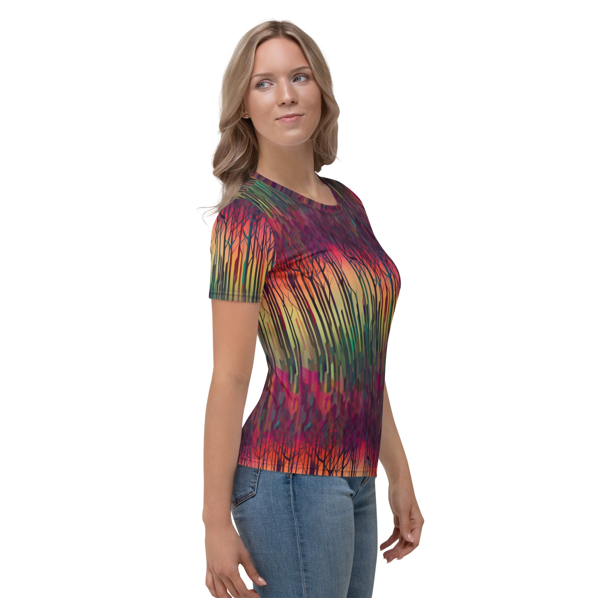 Women's T-shirt- Rainbow Forest Pattern III