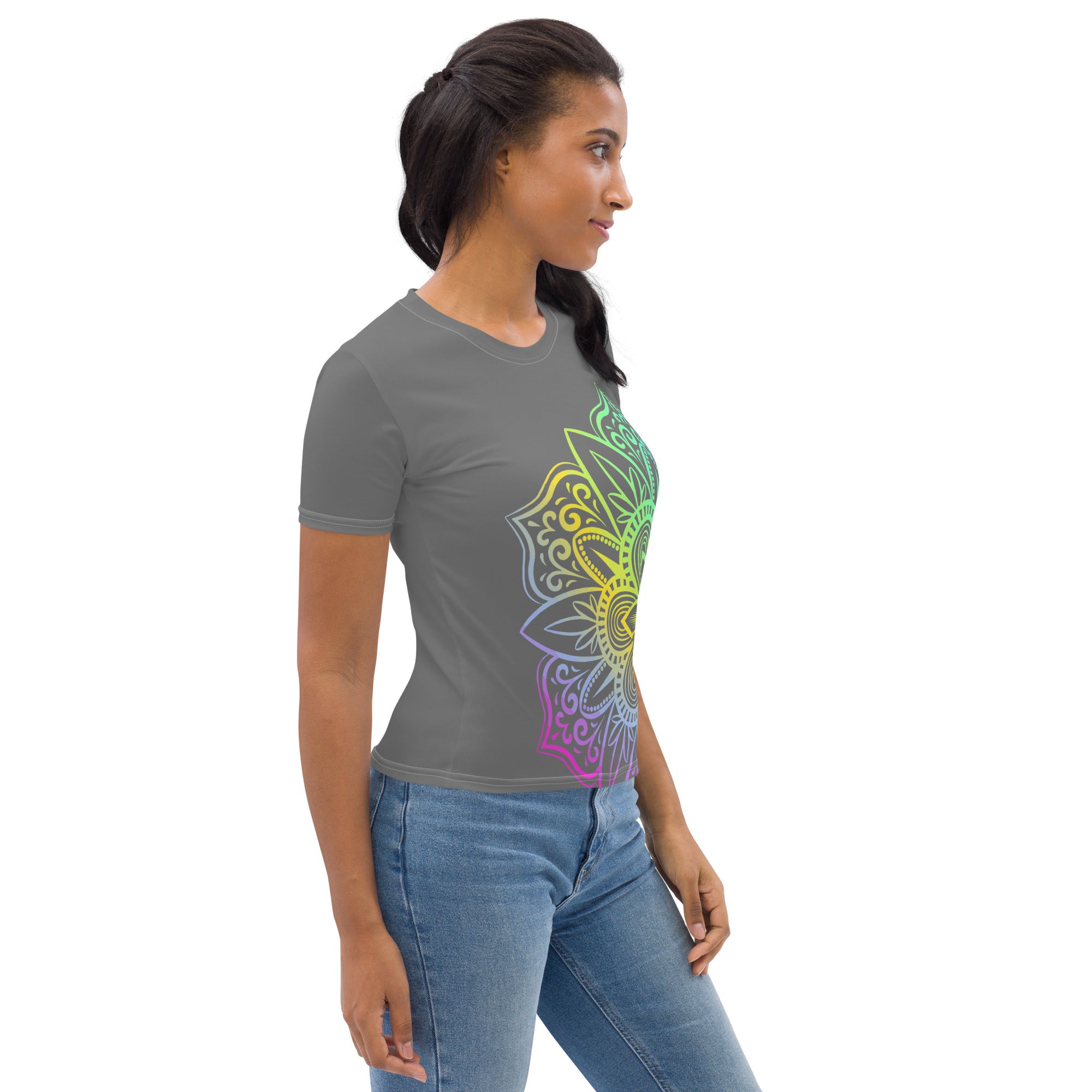 Women's T-shirt- Grey Mandala