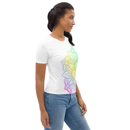 Women's T-shirt- White Mandala