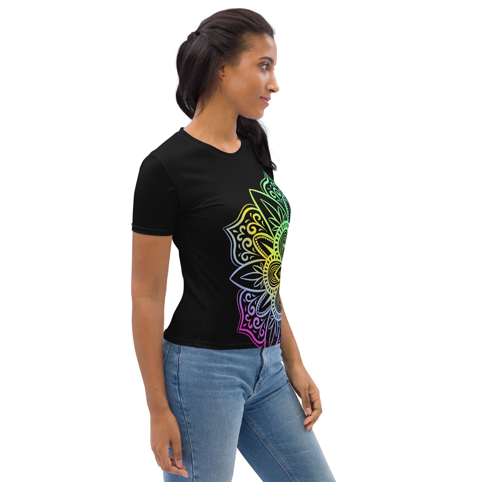 Women's T-shirt- Black Mandala