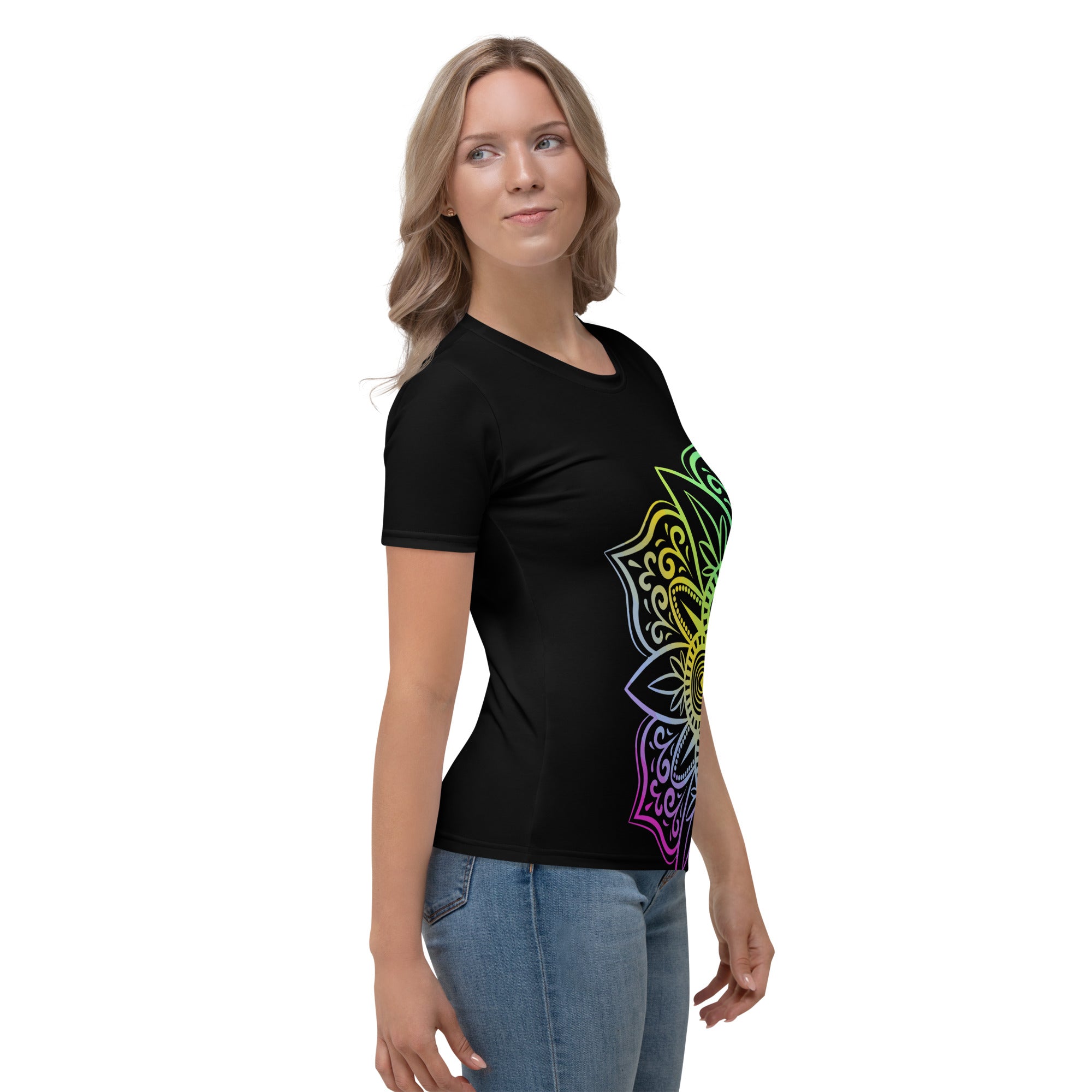 Women's T-shirt- Black Mandala