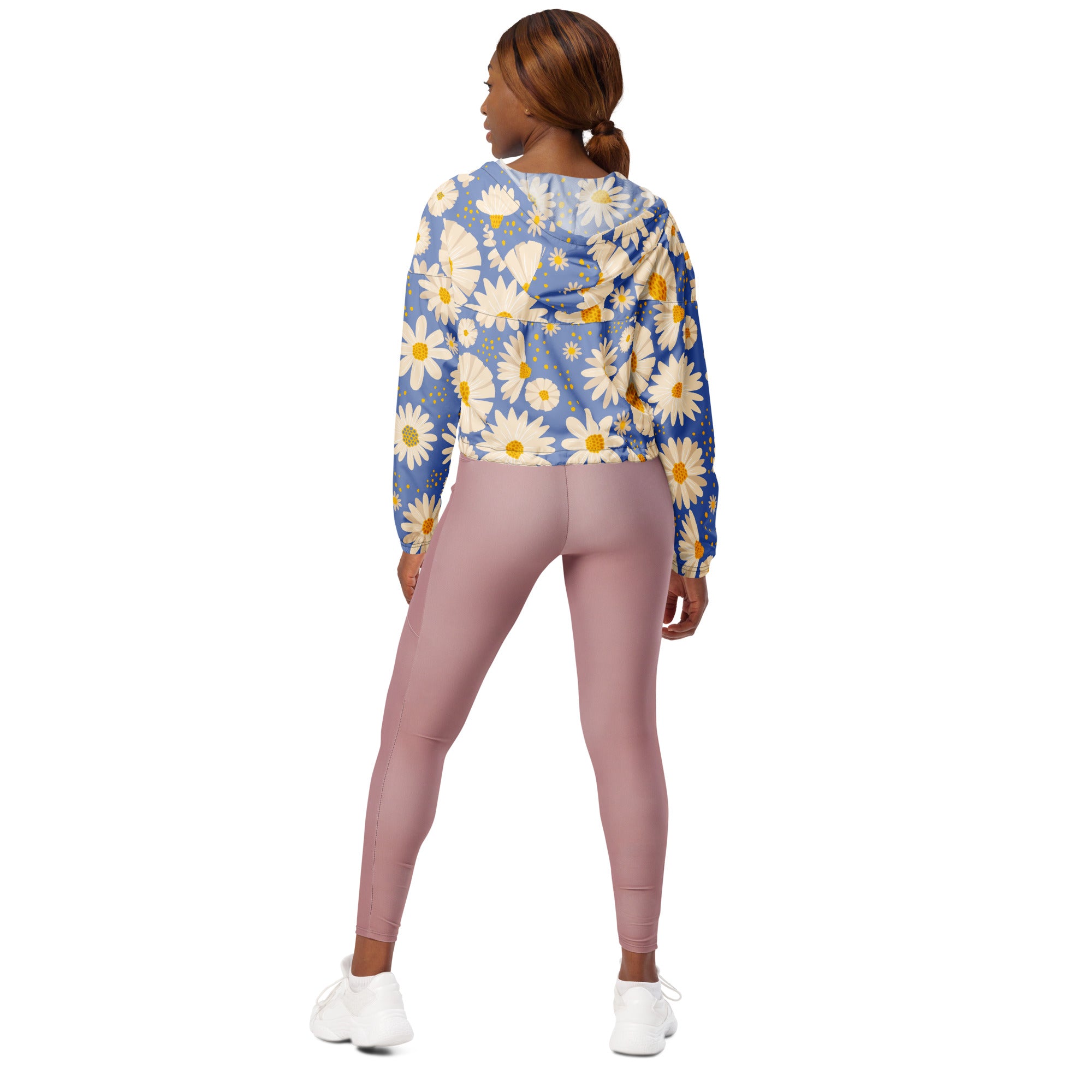 Women’s cropped windbreaker- Daisies