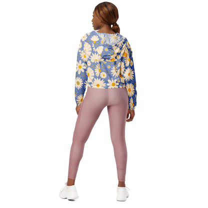 Women’s cropped windbreaker- Daisies