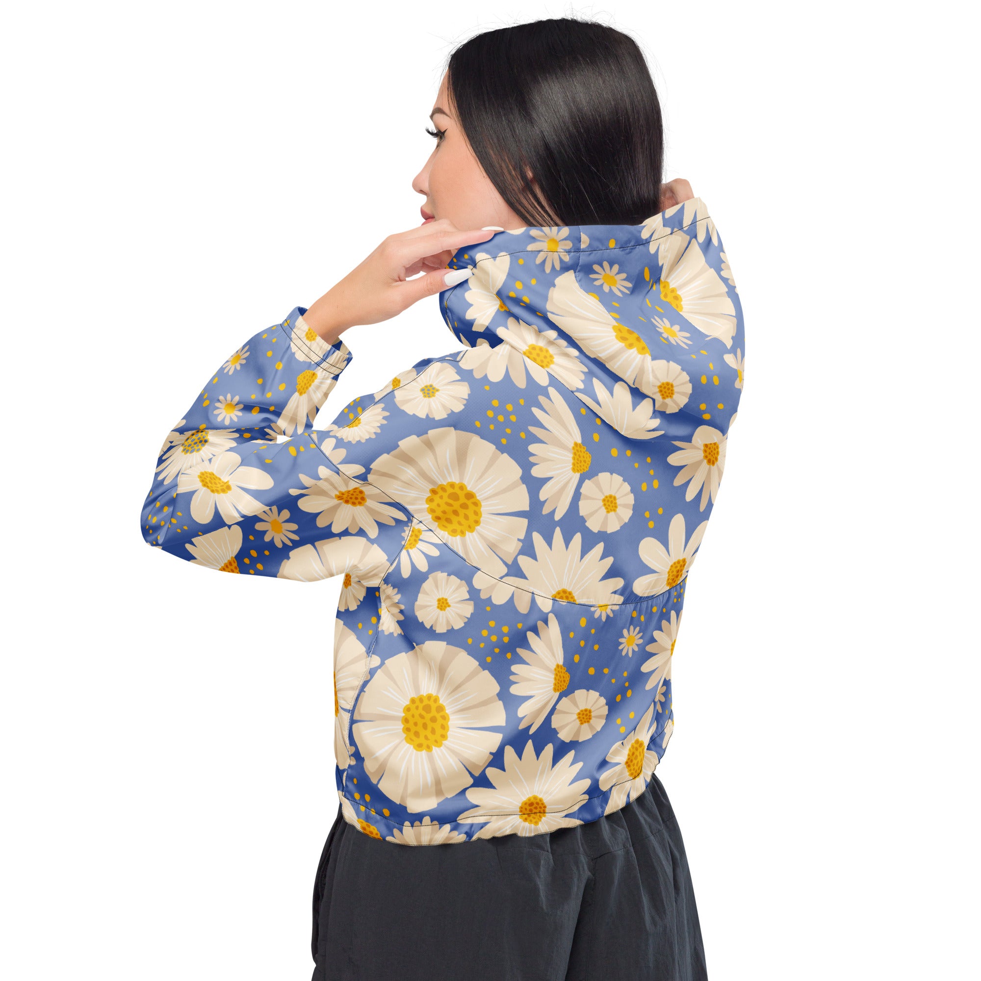 Women’s cropped windbreaker- Daisies