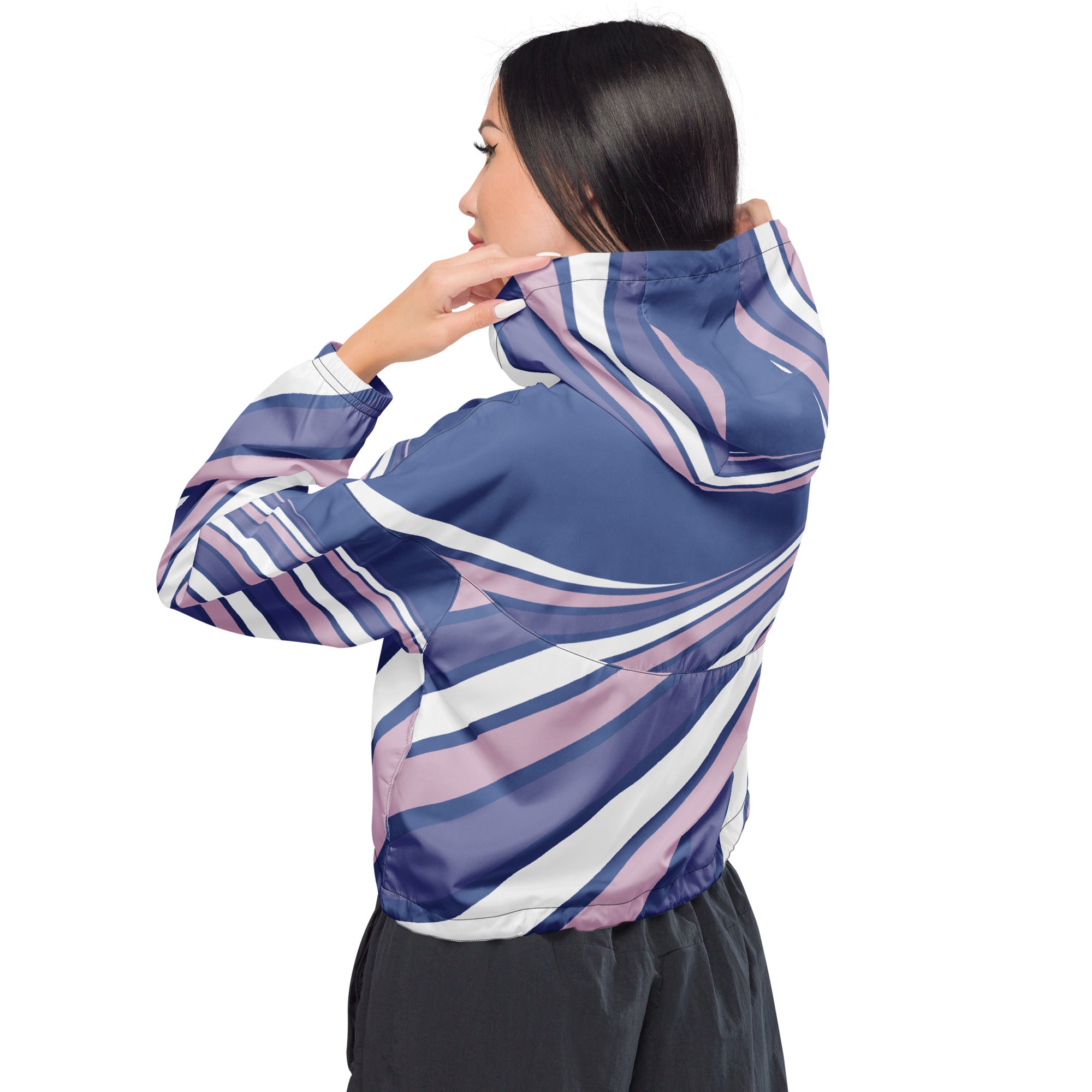 Women’s cropped windbreaker- Purple Swirl