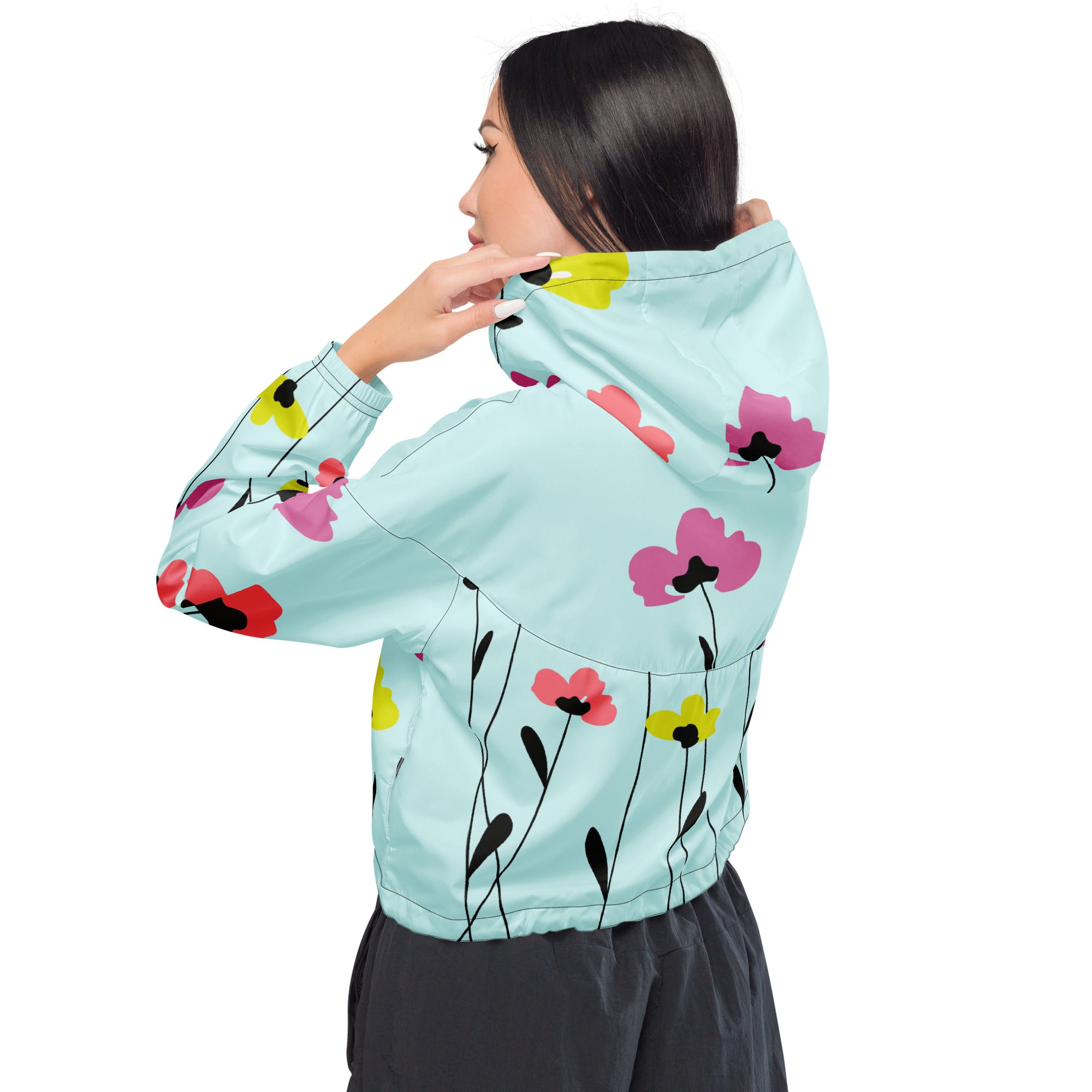 Women’s cropped windbreaker- Floral I