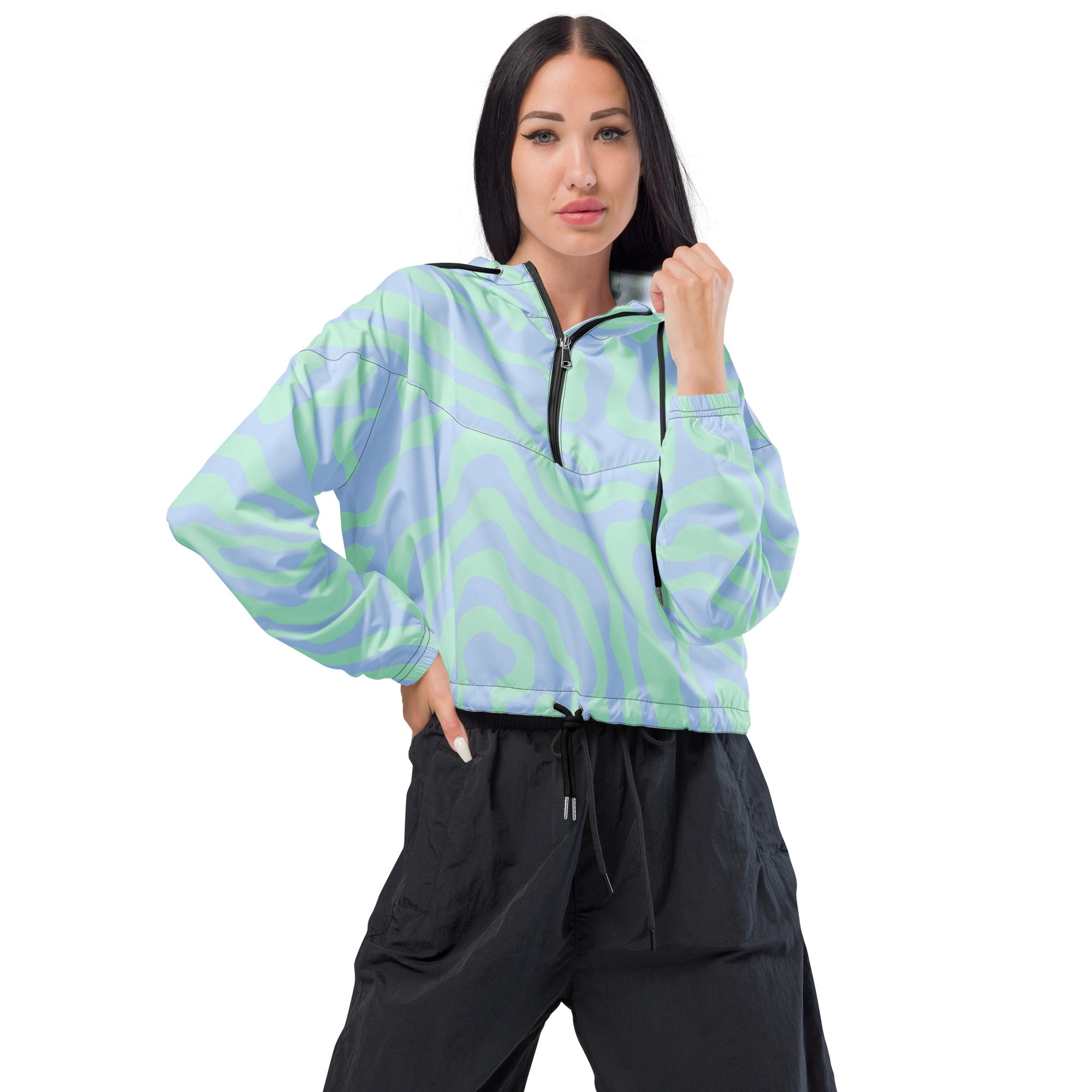 Women’s cropped windbreaker- Abstract II