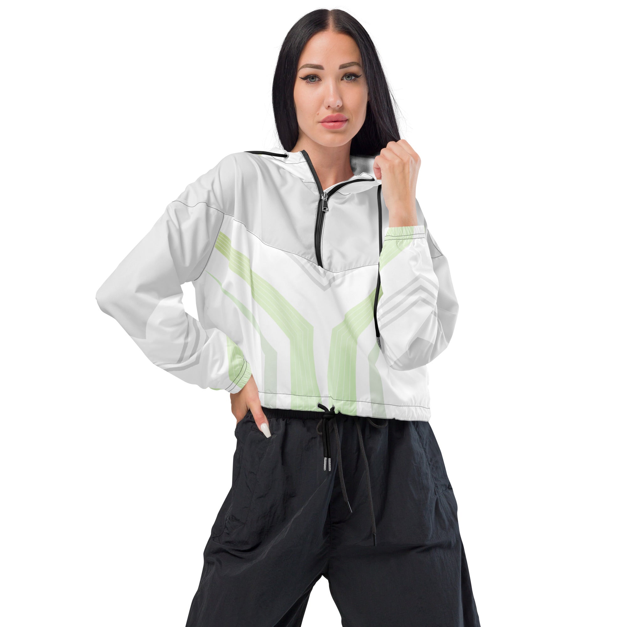 Women’s cropped windbreaker- Geometric I