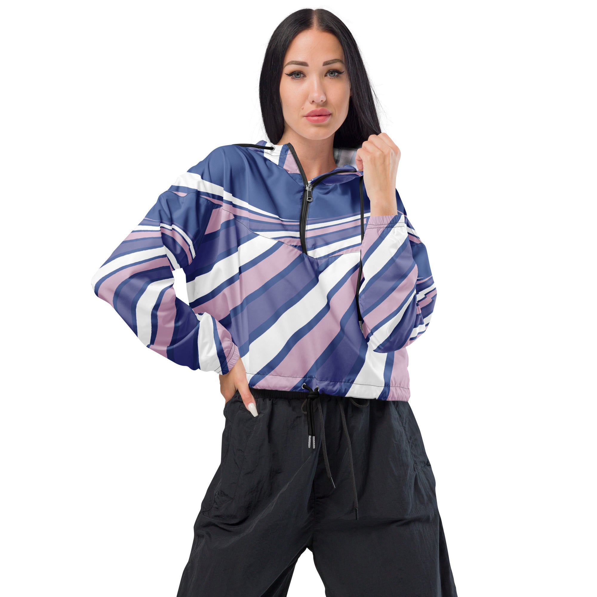 Women’s cropped windbreaker- Purple Swirl