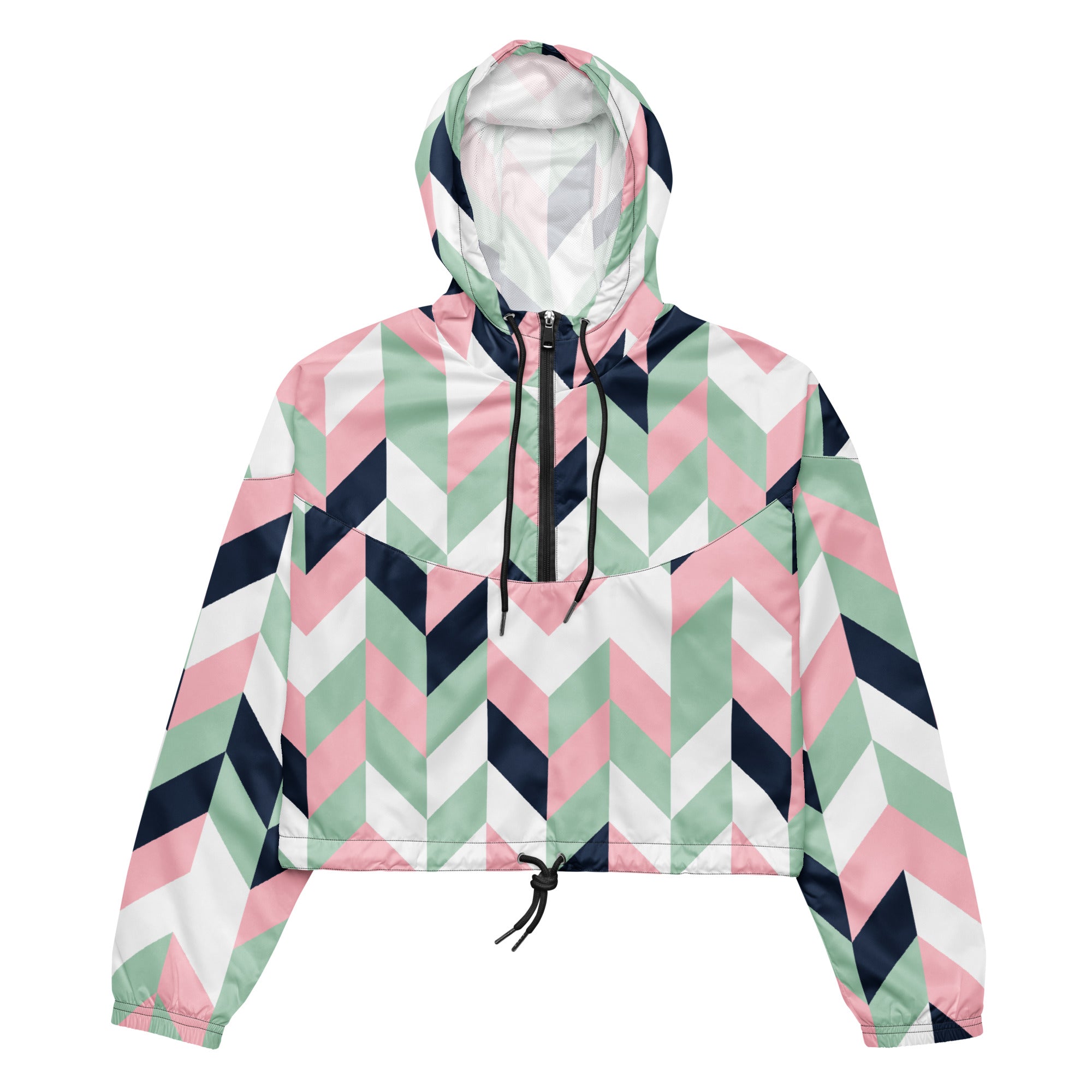 Women’s cropped windbreaker- Chevron