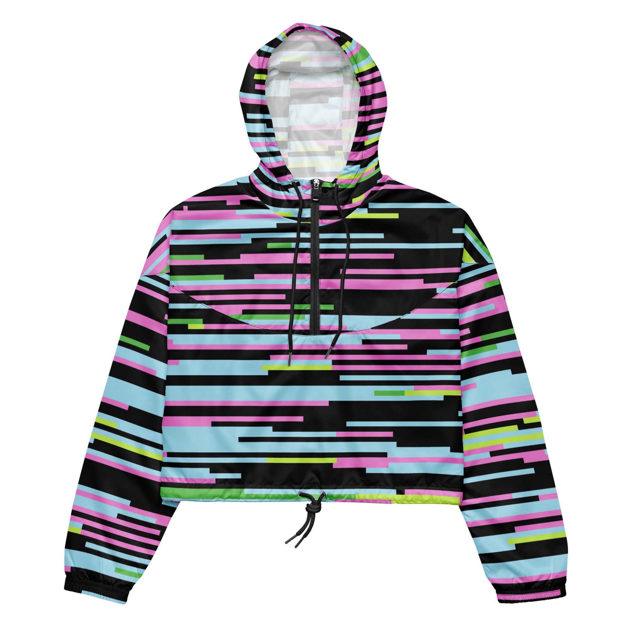 Women’s cropped windbreaker- Geometric II