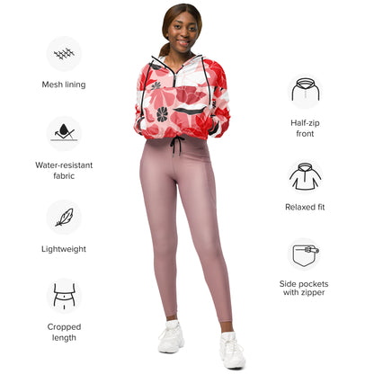 Women’s cropped windbreaker- Floral II