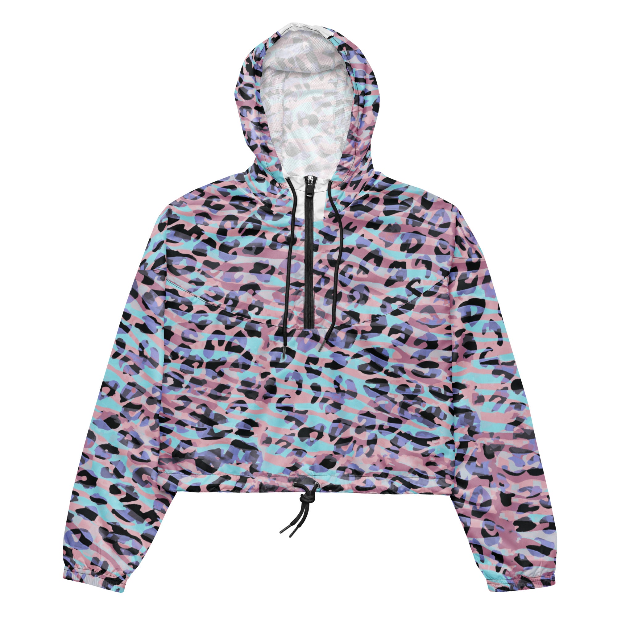 Women’s cropped windbreaker- Leopard Skin I