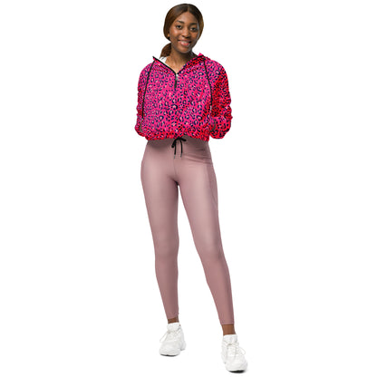 Women’s cropped windbreaker- Leopard Skin II