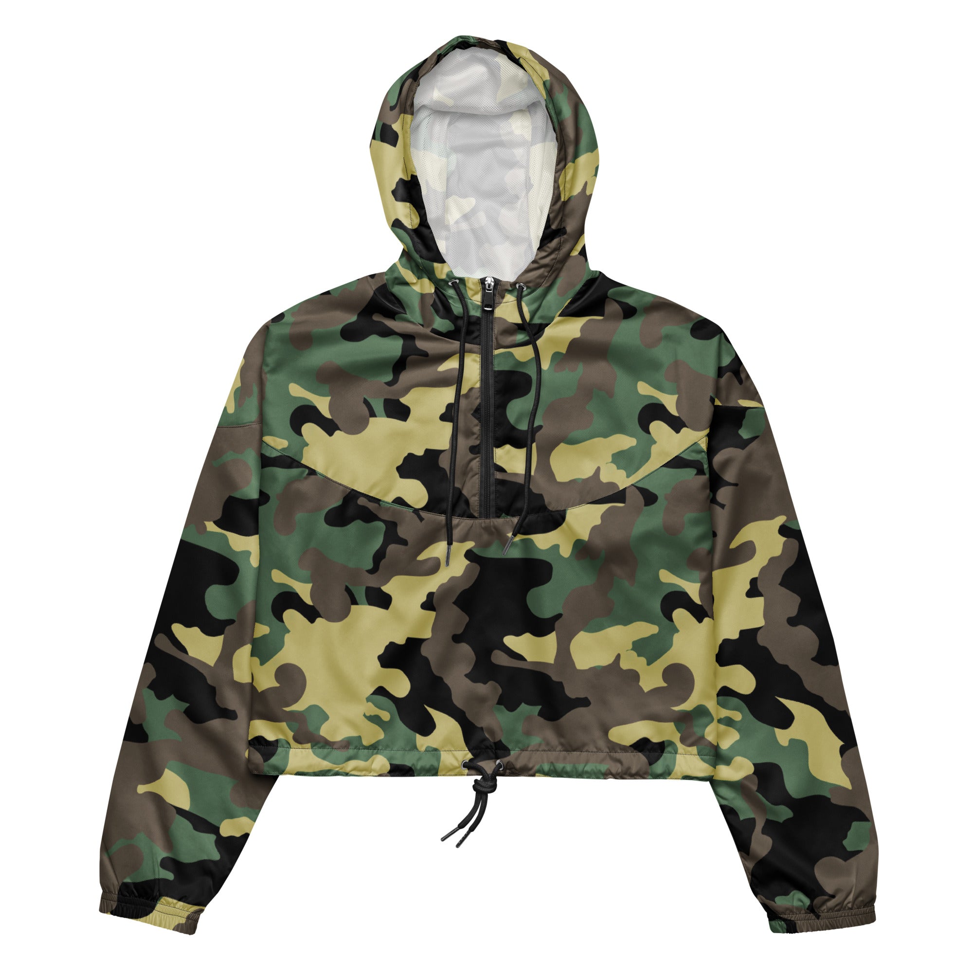 Women’s cropped windbreaker- Camo Green