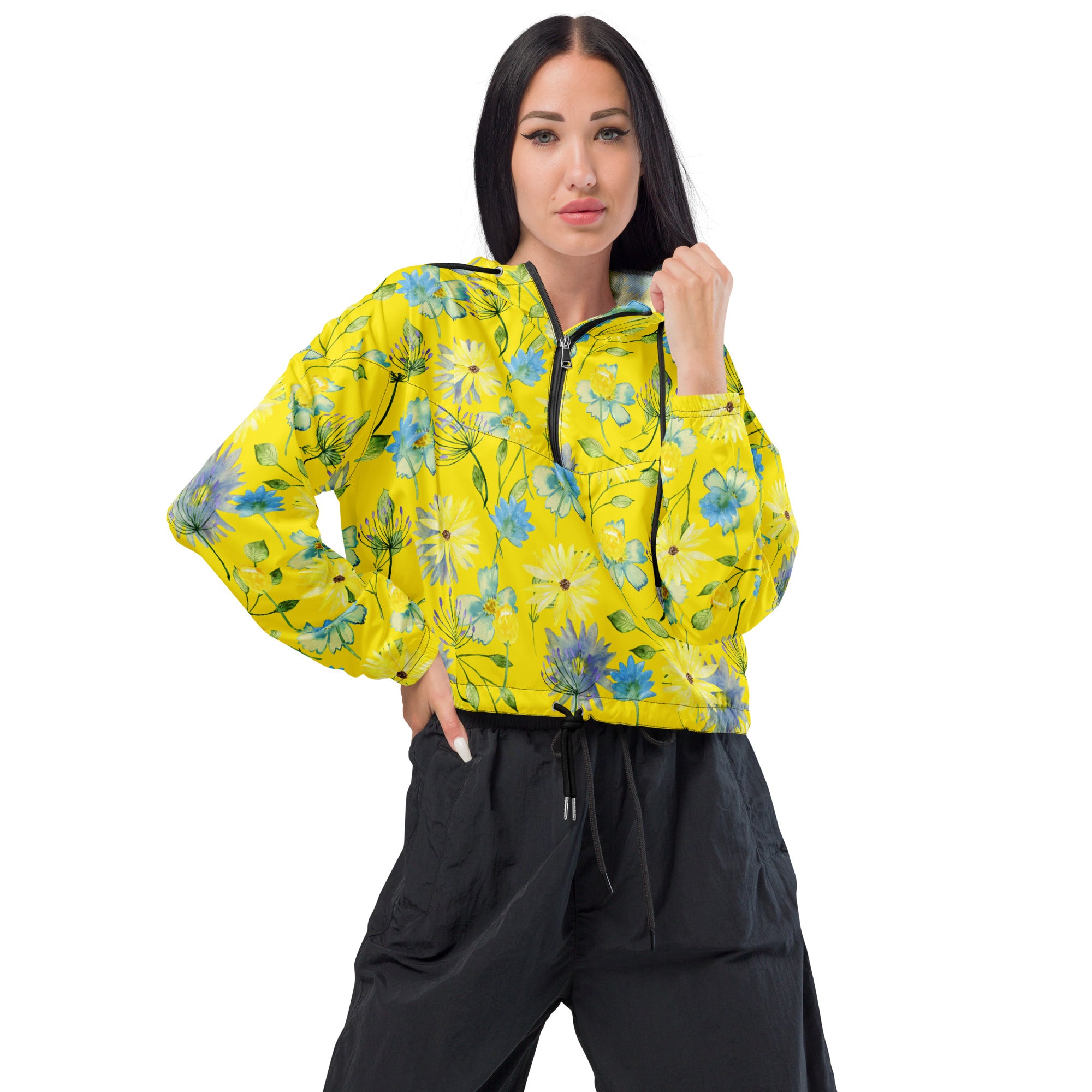 Women’s cropped windbreaker- Floral IV