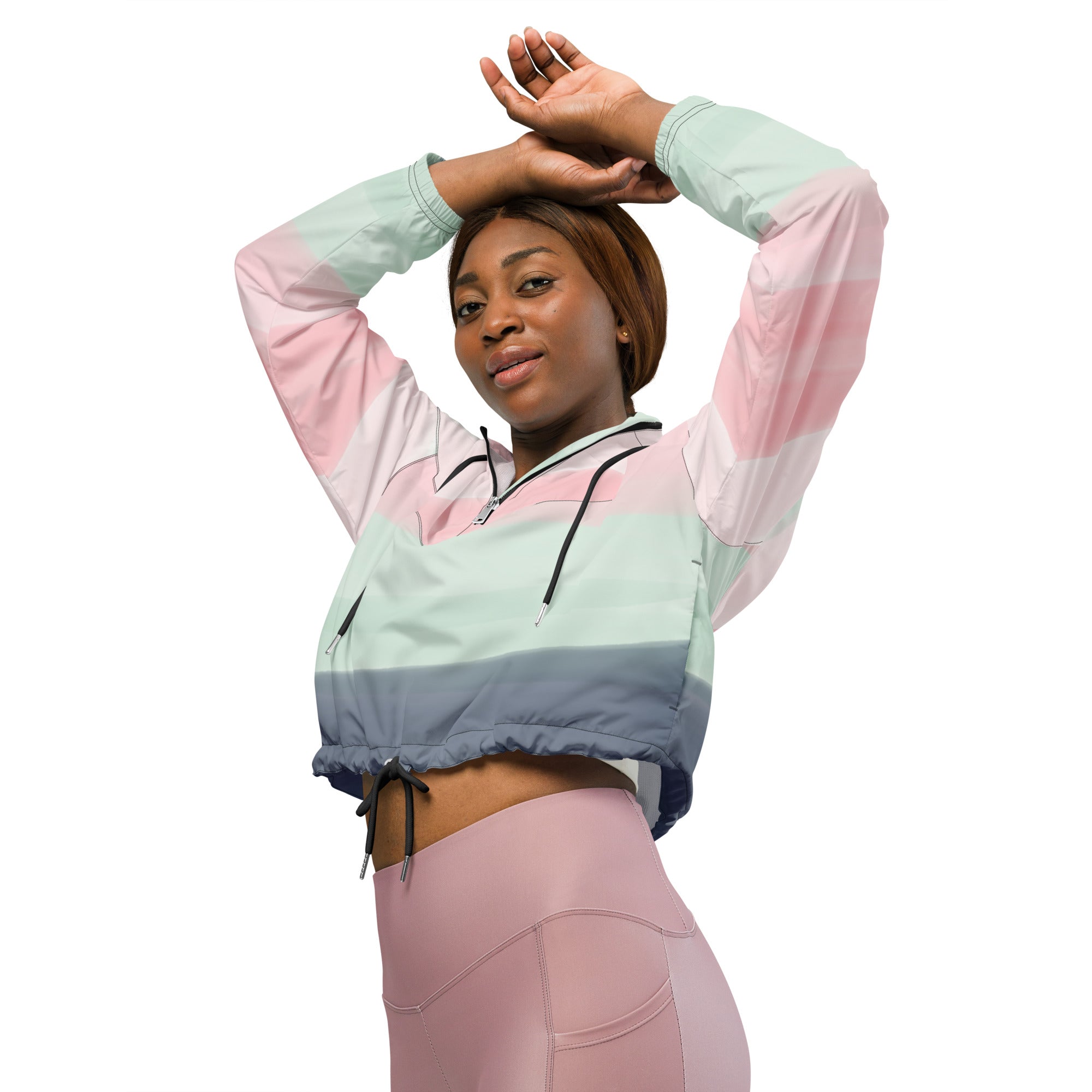 Women’s cropped windbreaker- Watercolor I