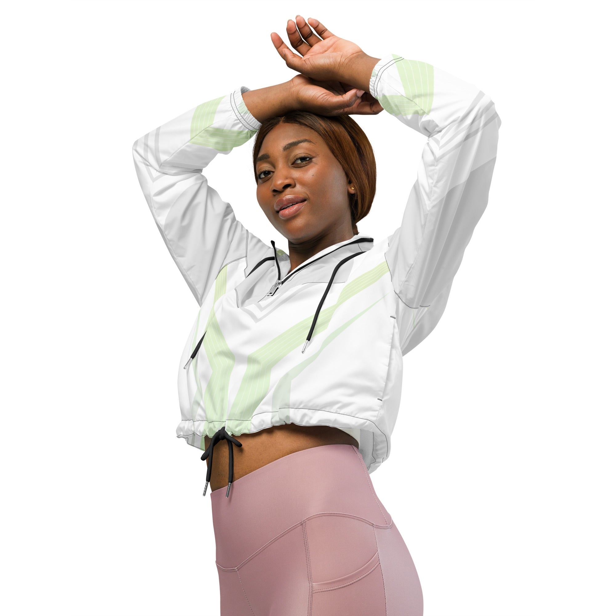 Women’s cropped windbreaker- Geometric I