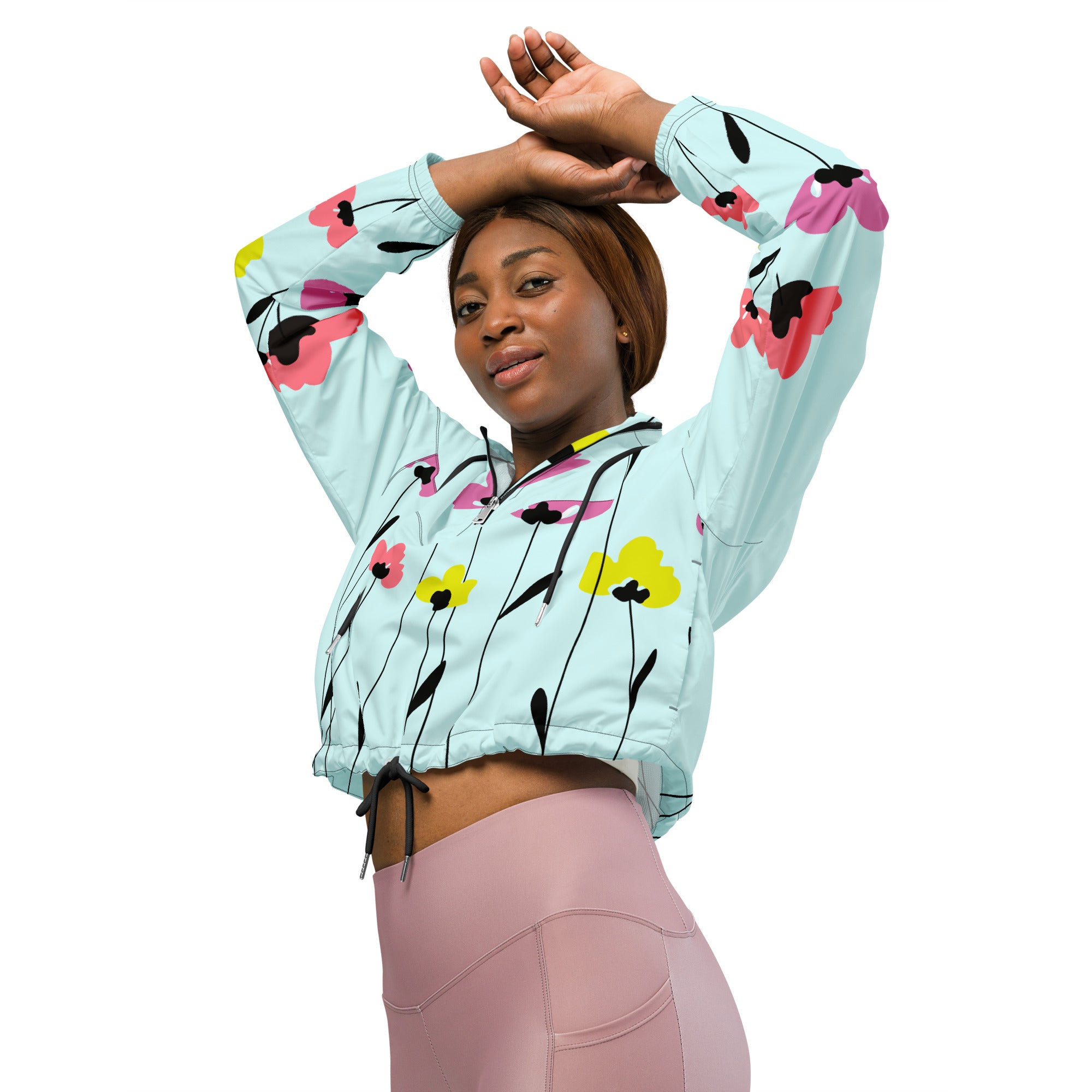 Women’s cropped windbreaker- Floral I