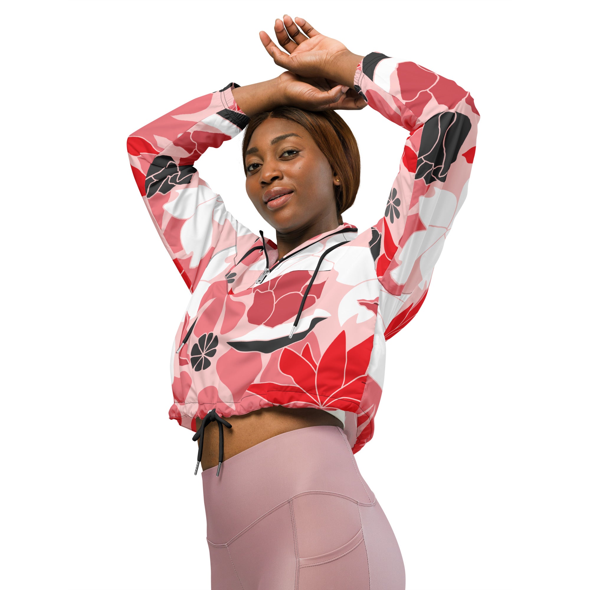 Women’s cropped windbreaker- Floral II