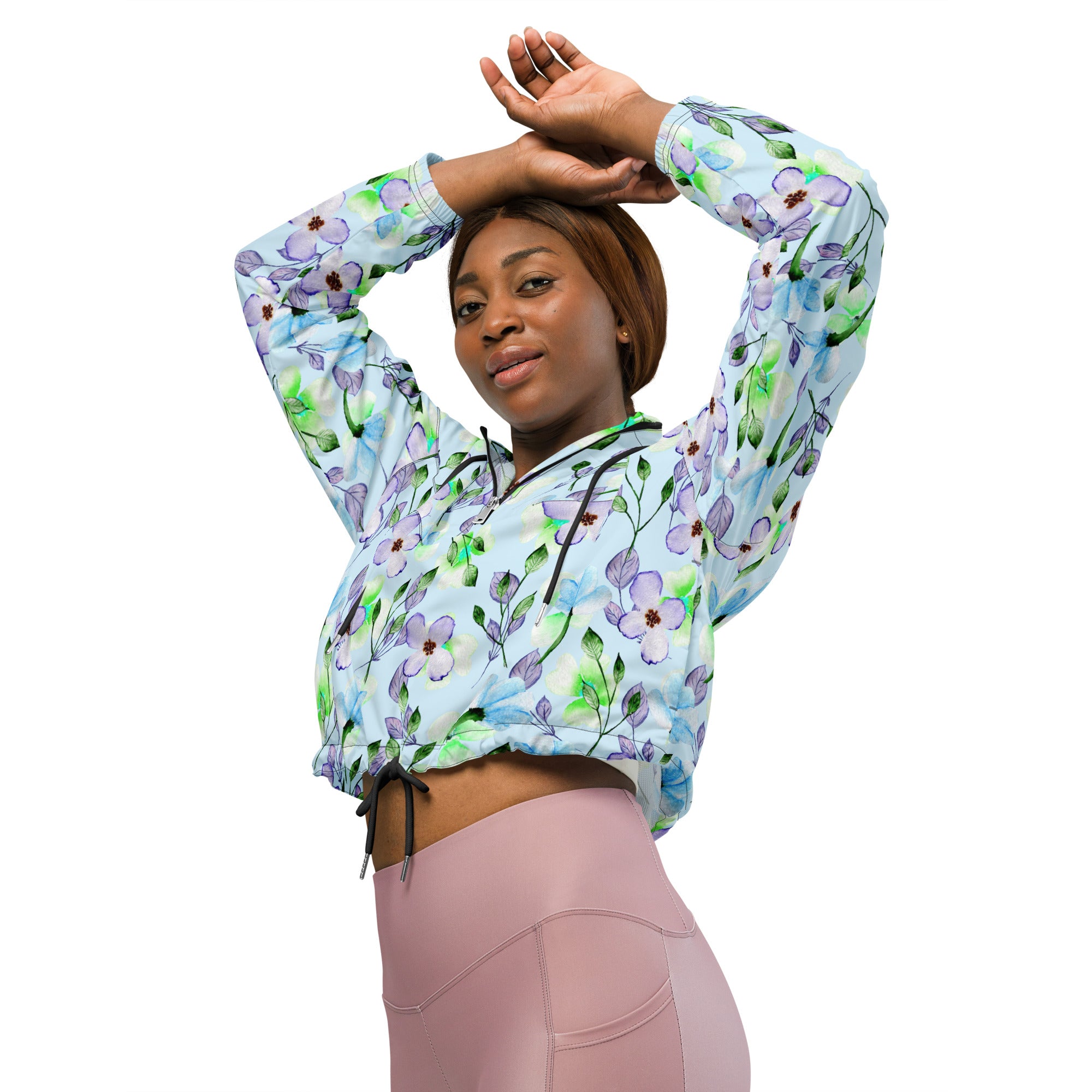 Women’s cropped windbreaker- Floral III