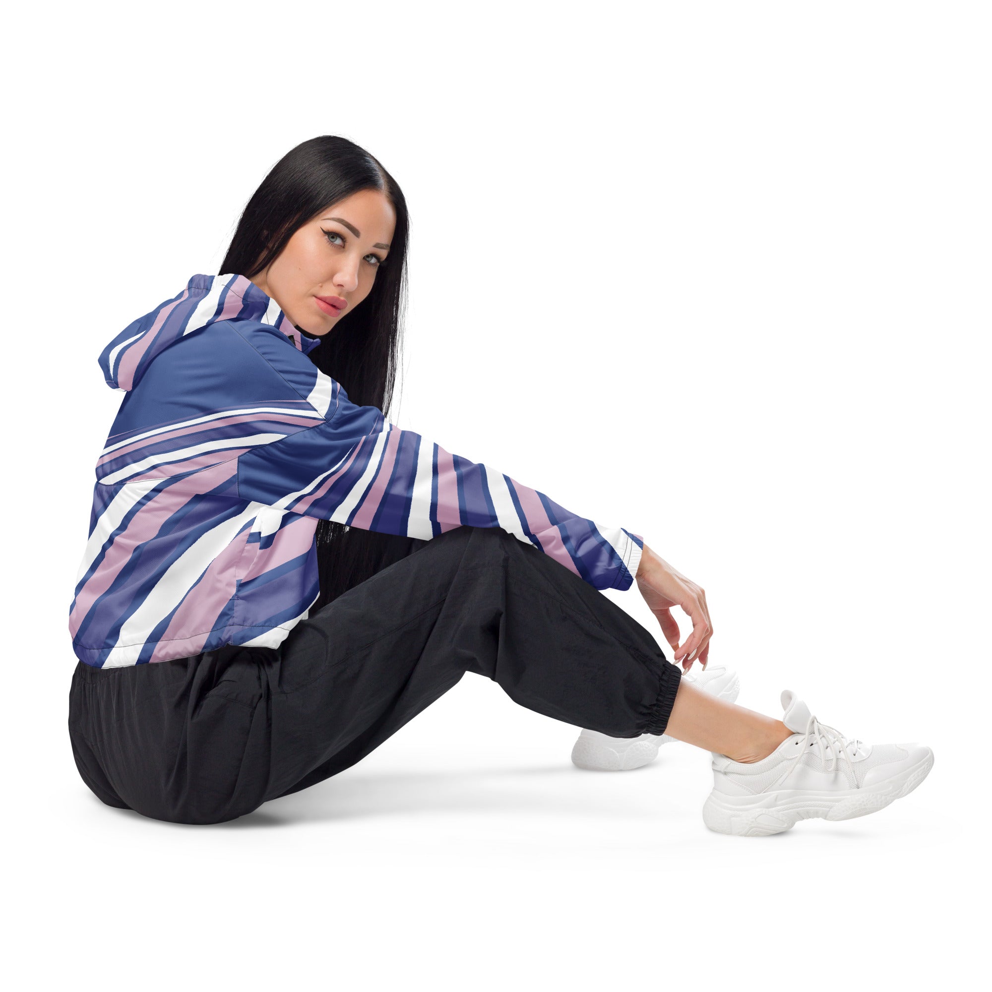 Women’s cropped windbreaker- Purple Swirl