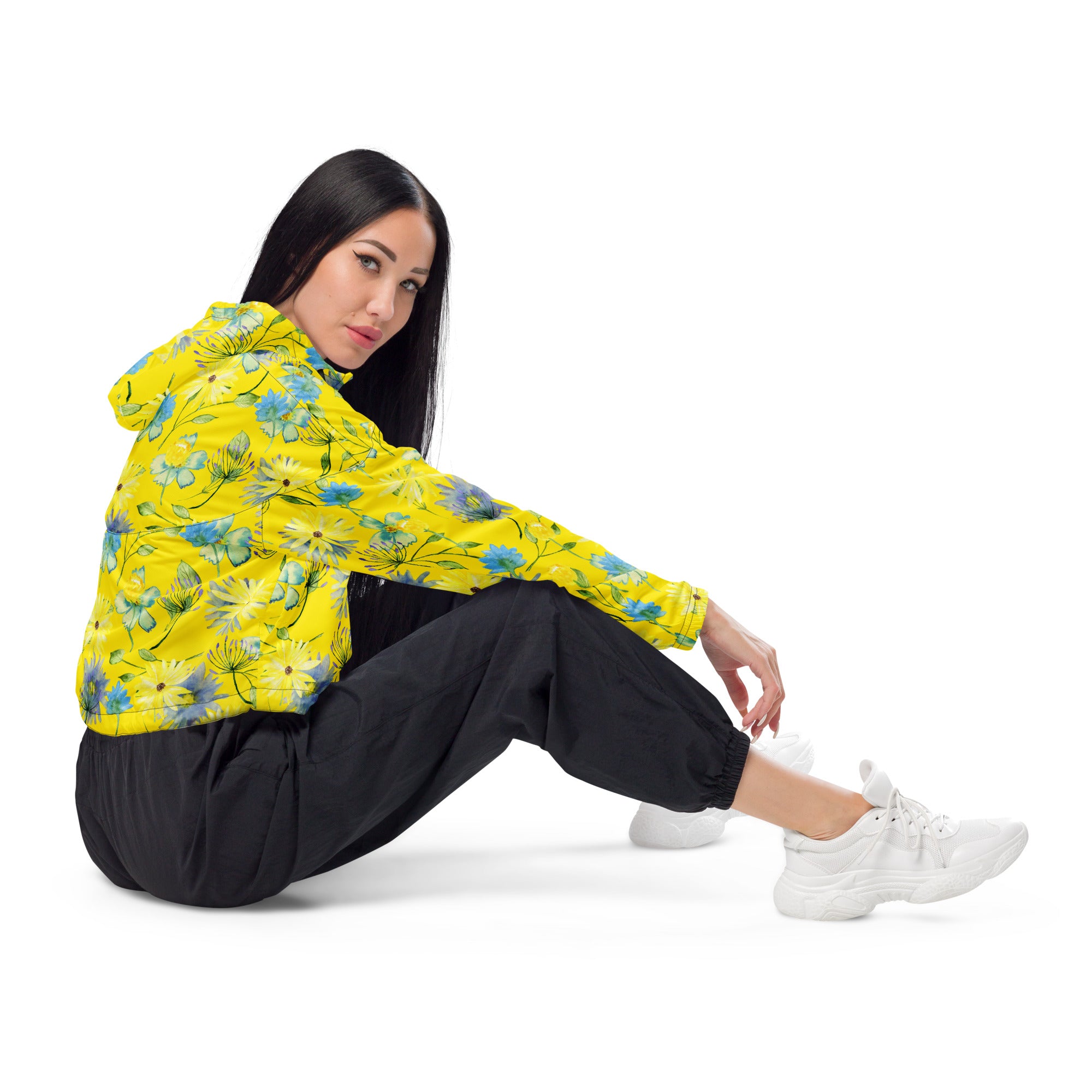 Women’s cropped windbreaker- Floral IV