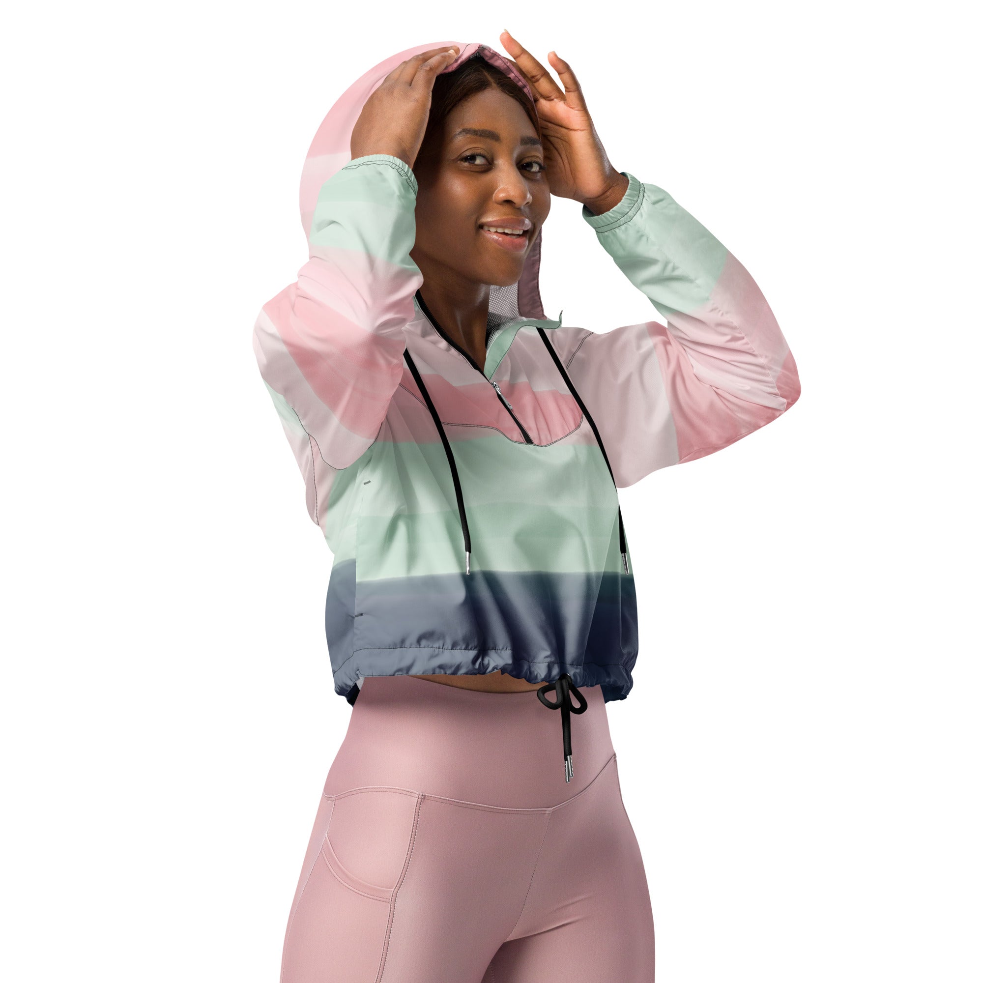 Women’s cropped windbreaker- Watercolor I